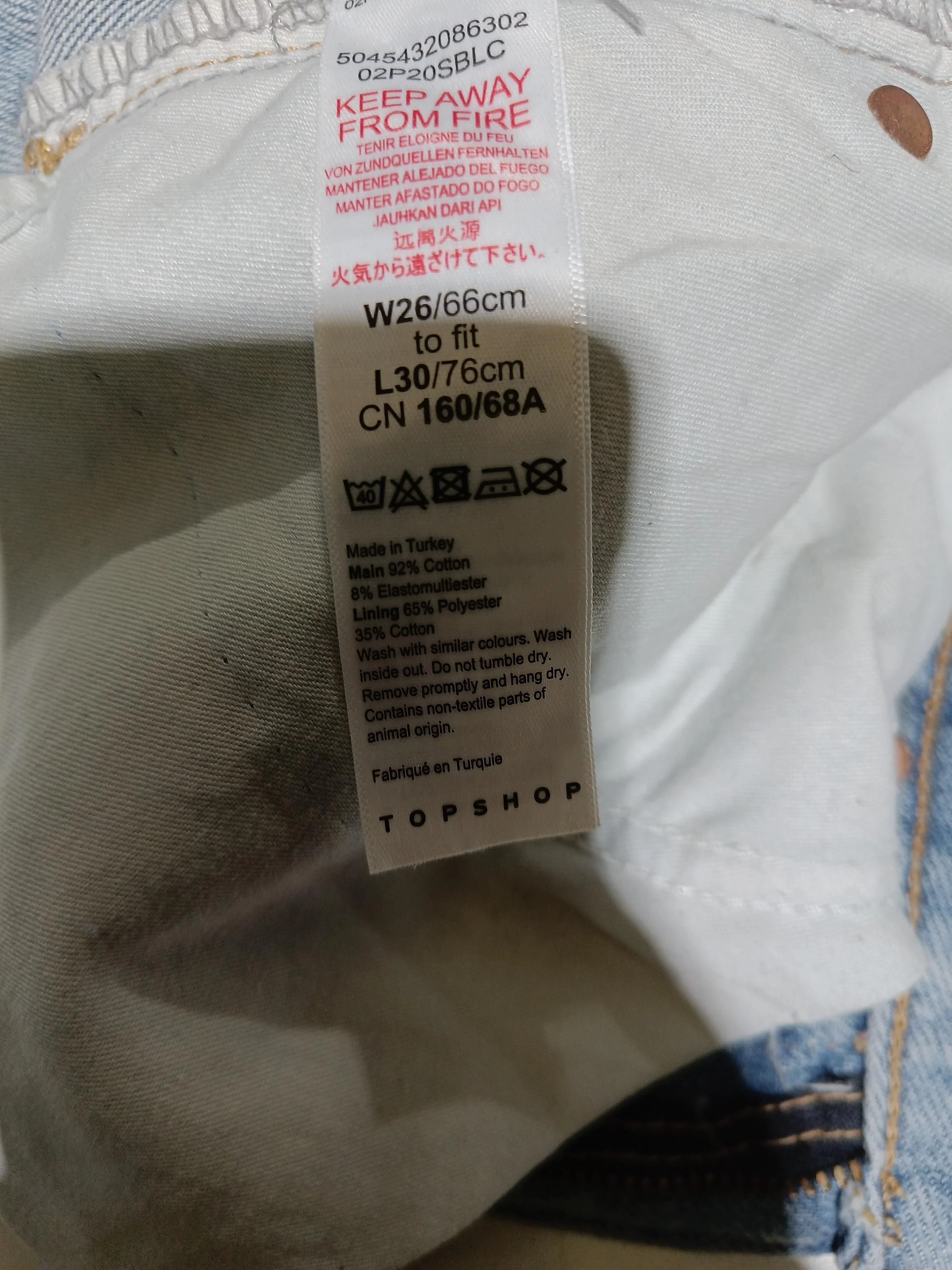 Topshop Women's Jeans W 26 in; L 30 in Blue Cotton with Elastane Mom - Image 6