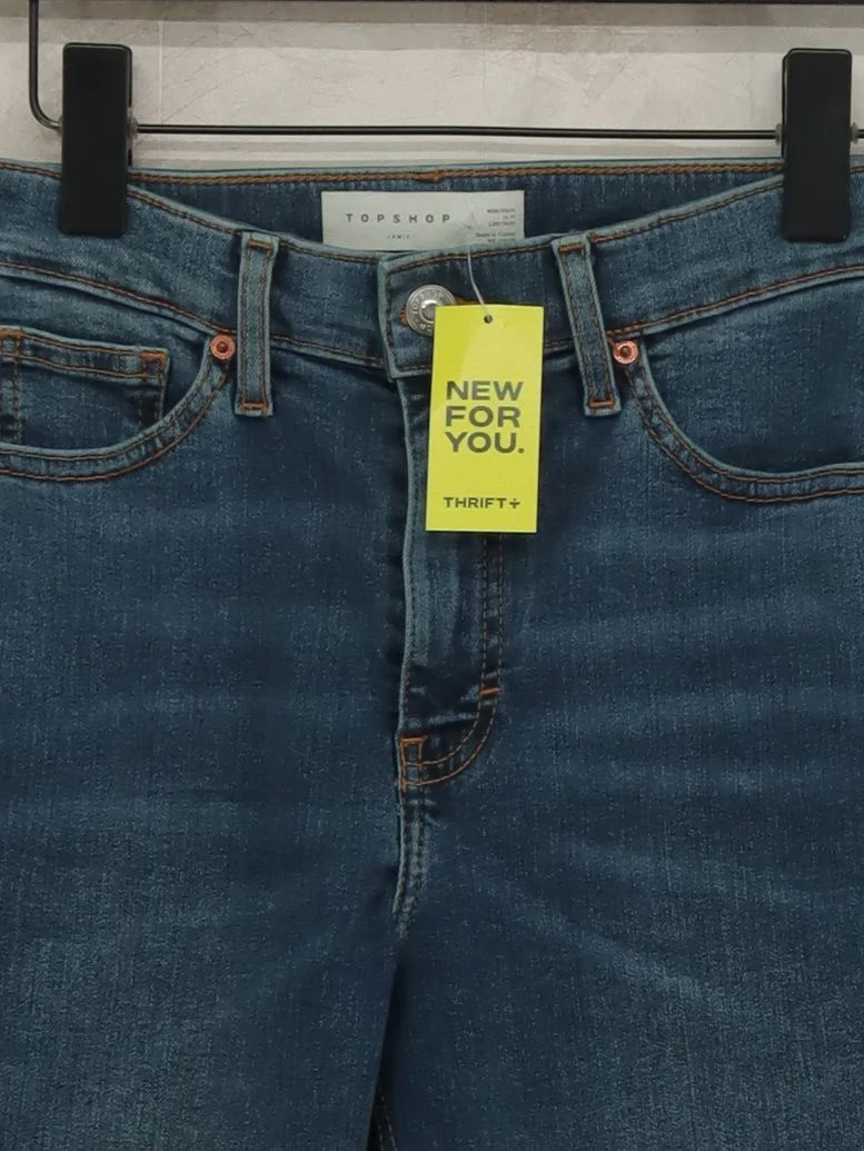 Topshop Women's Jeans W 26 in; L 30 in Blue Cotton with Elastane Skinny - Image 3