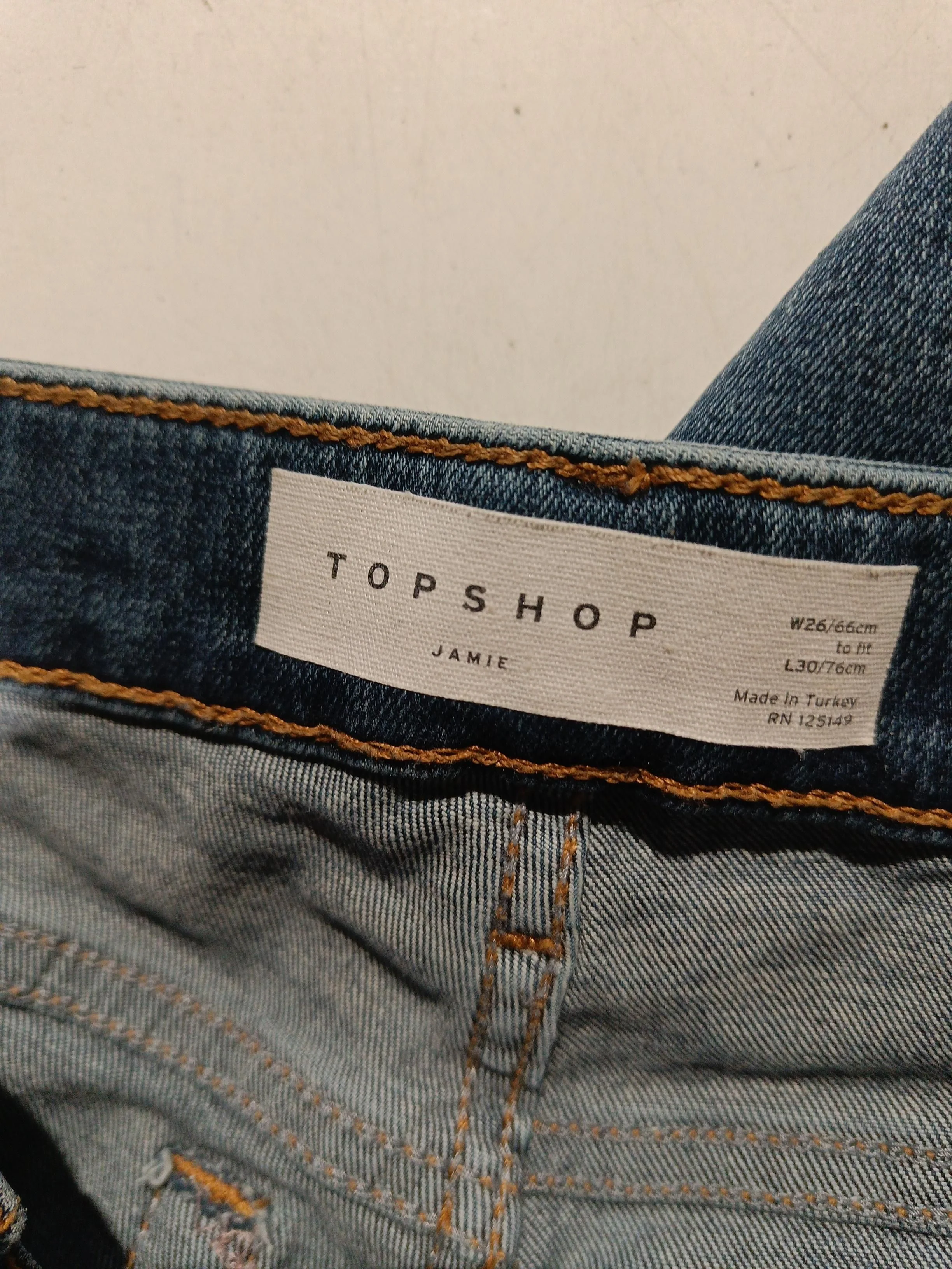 Topshop Women's Jeans W 26 in; L 30 in Blue Cotton with Elastane Skinny - Image 5