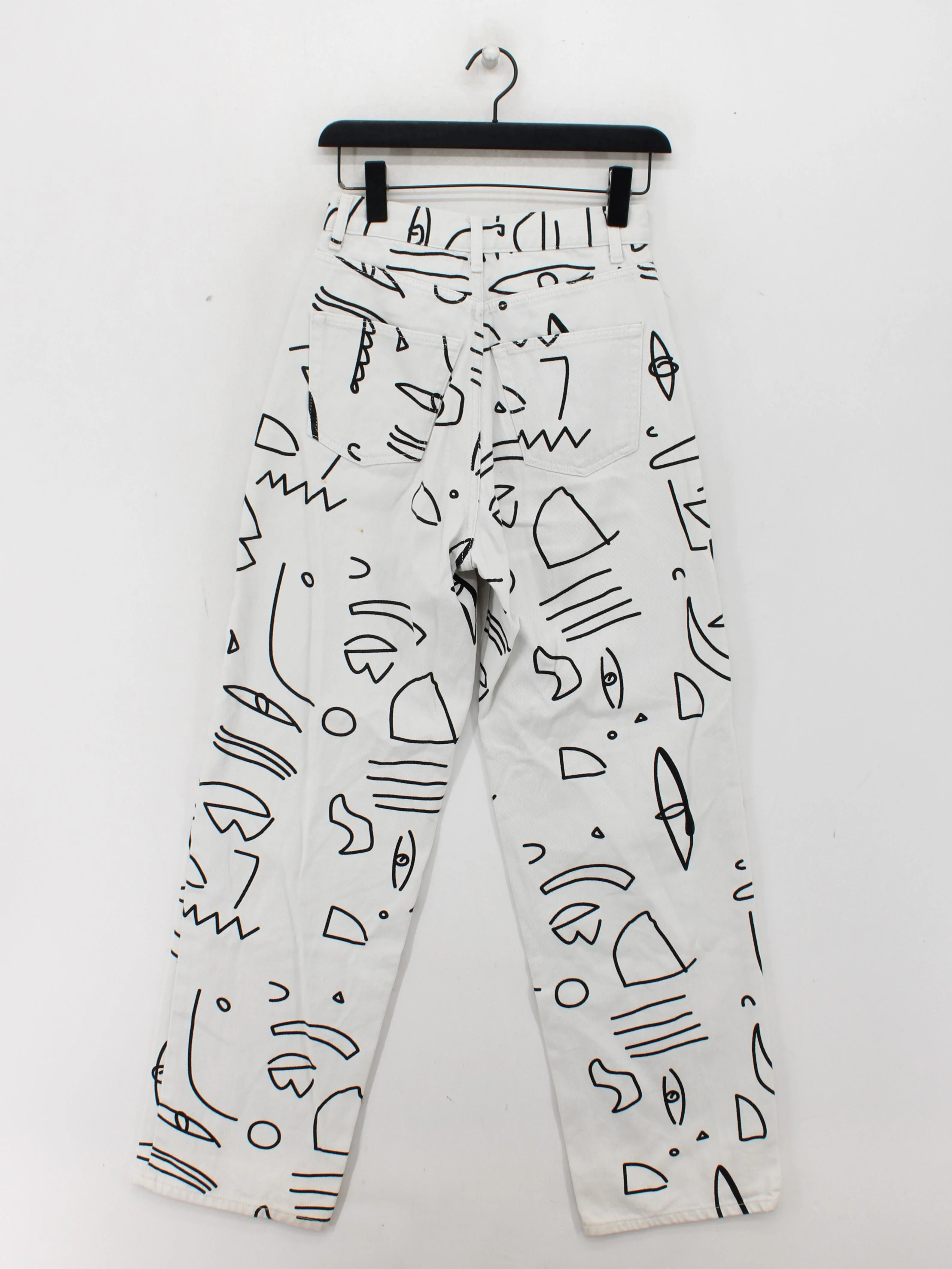 Topshop Women's Jeans W 26 in; L 32 in White Graphic 100% Cotton Mom - Image 2