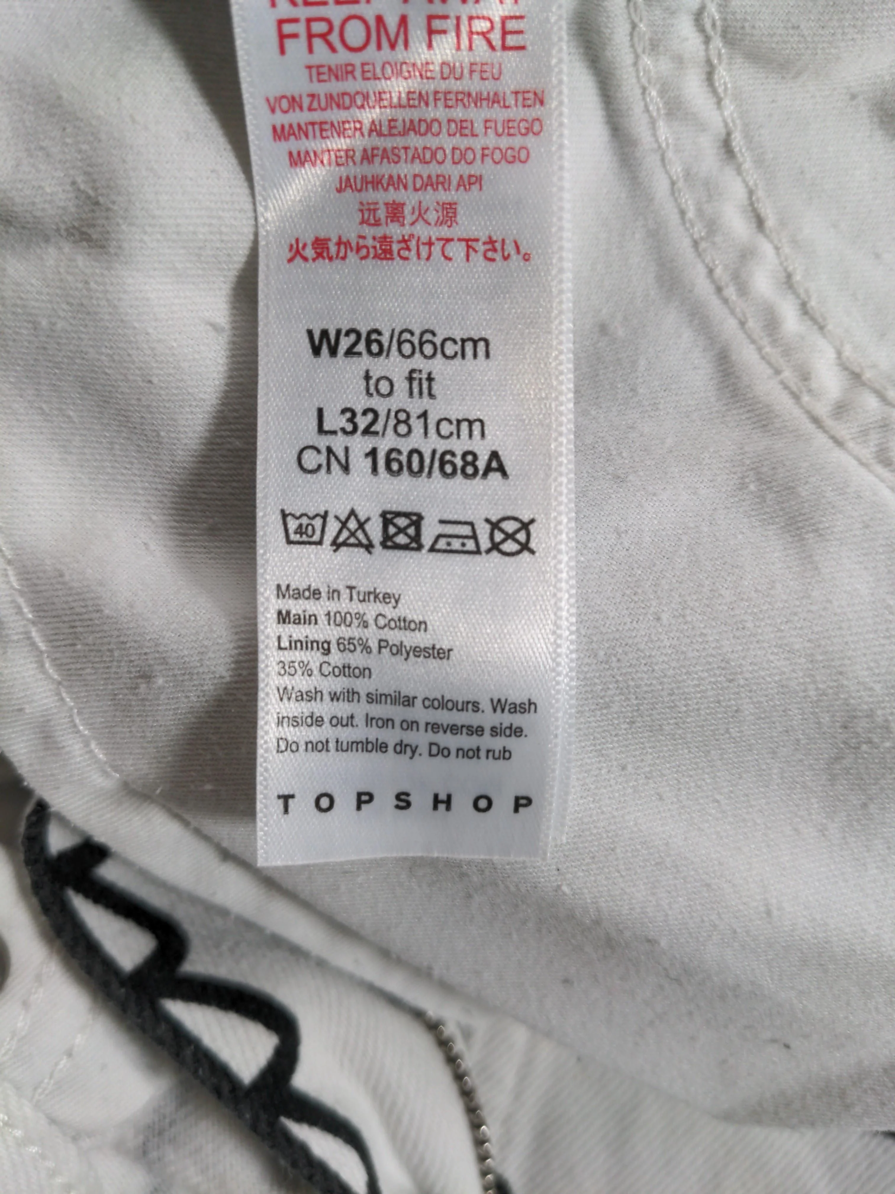 Topshop Women's Jeans W 26 in; L 32 in White Graphic 100% Cotton Mom - Image 8