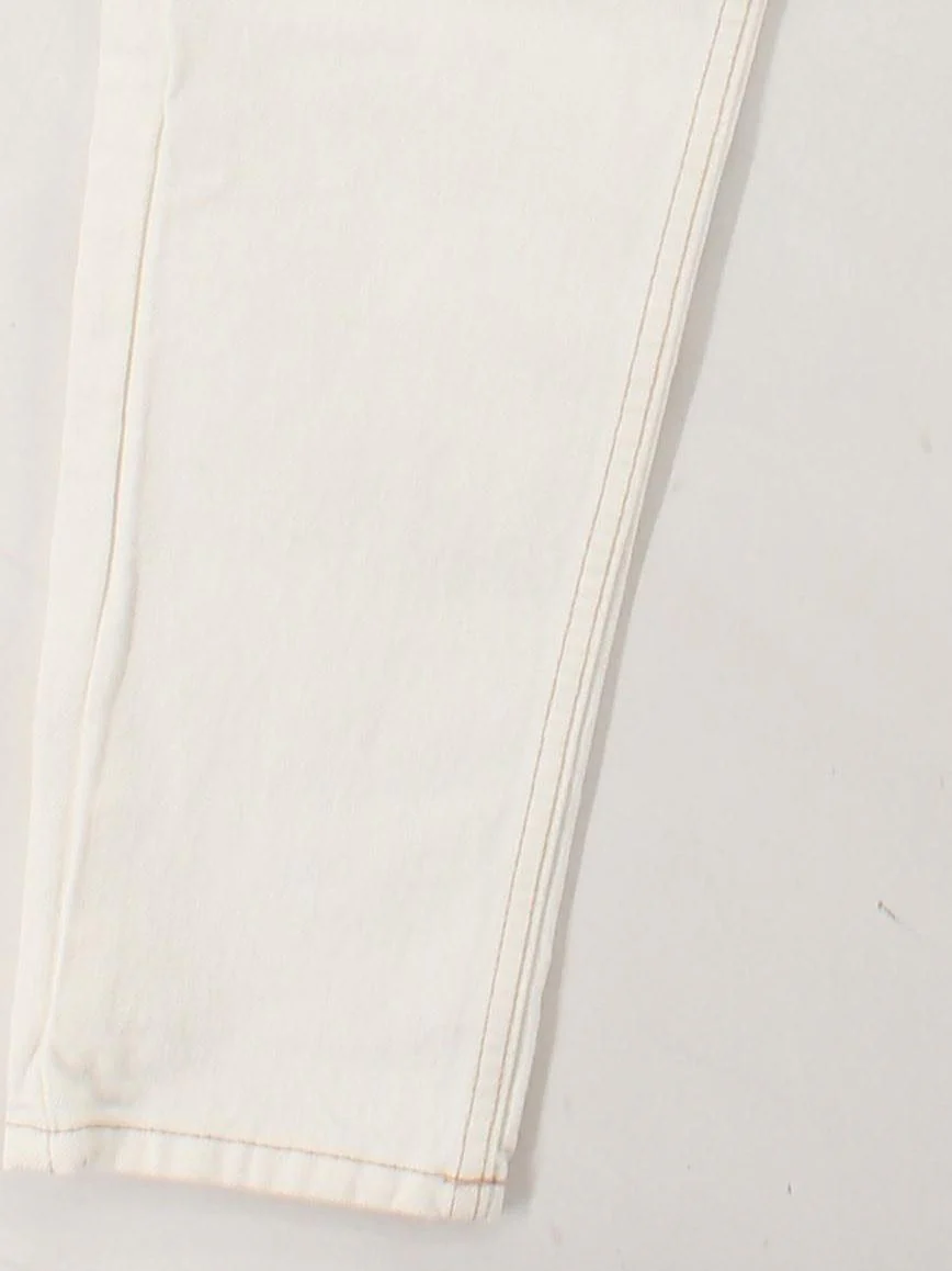 Topshop Women's Jeans W 26 in; L 34 in White Cotton with Polyester Mom - Image 4