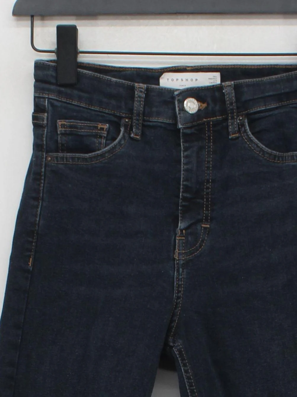 Topshop Women's Jeans W 26 in; L 36 in Blue 100% Cotton Skinny - Image 3
