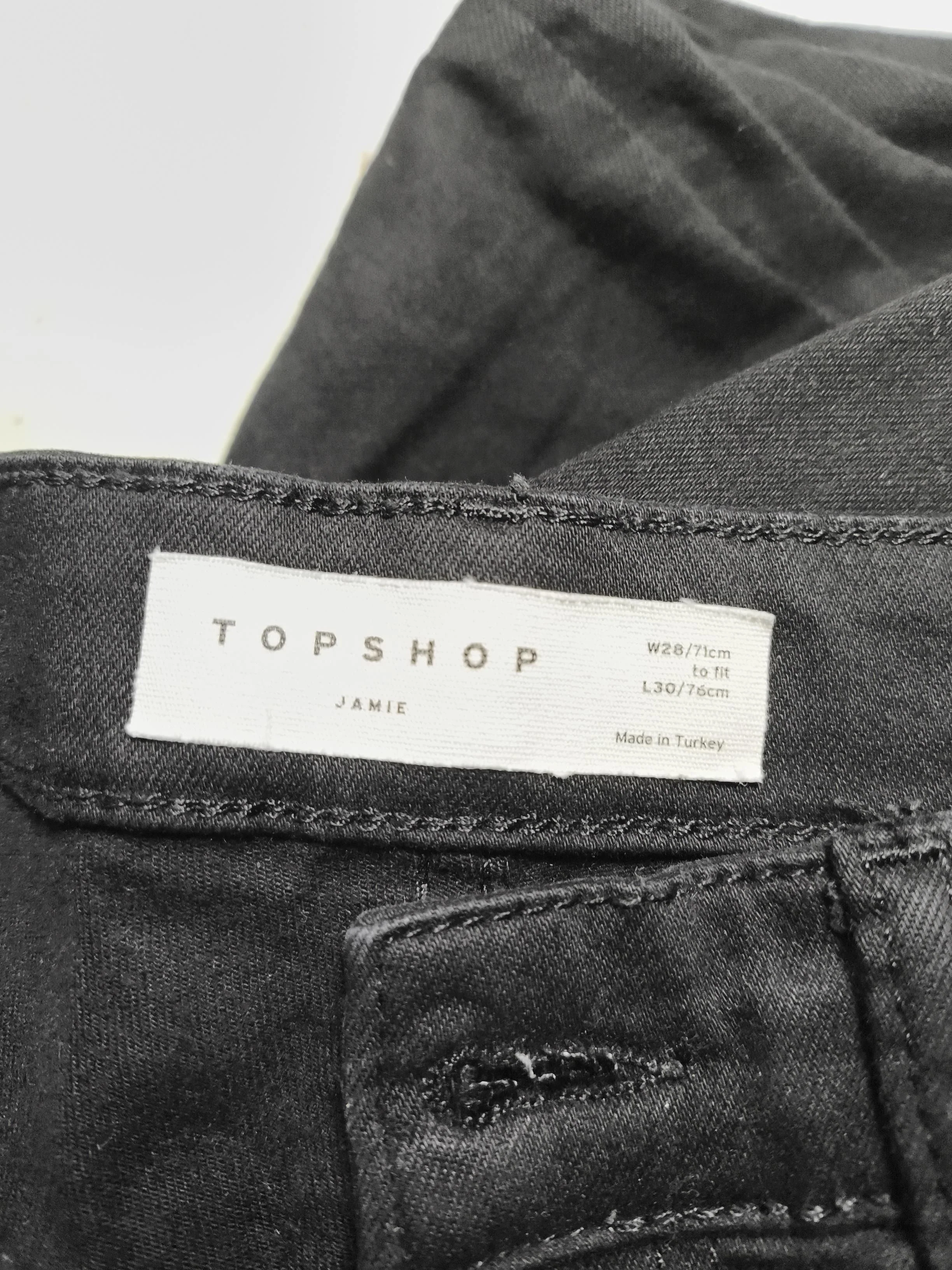Topshop Women's Jeans W 28 in Black Cotton with Elastane, Polyester Skinny - Image 6