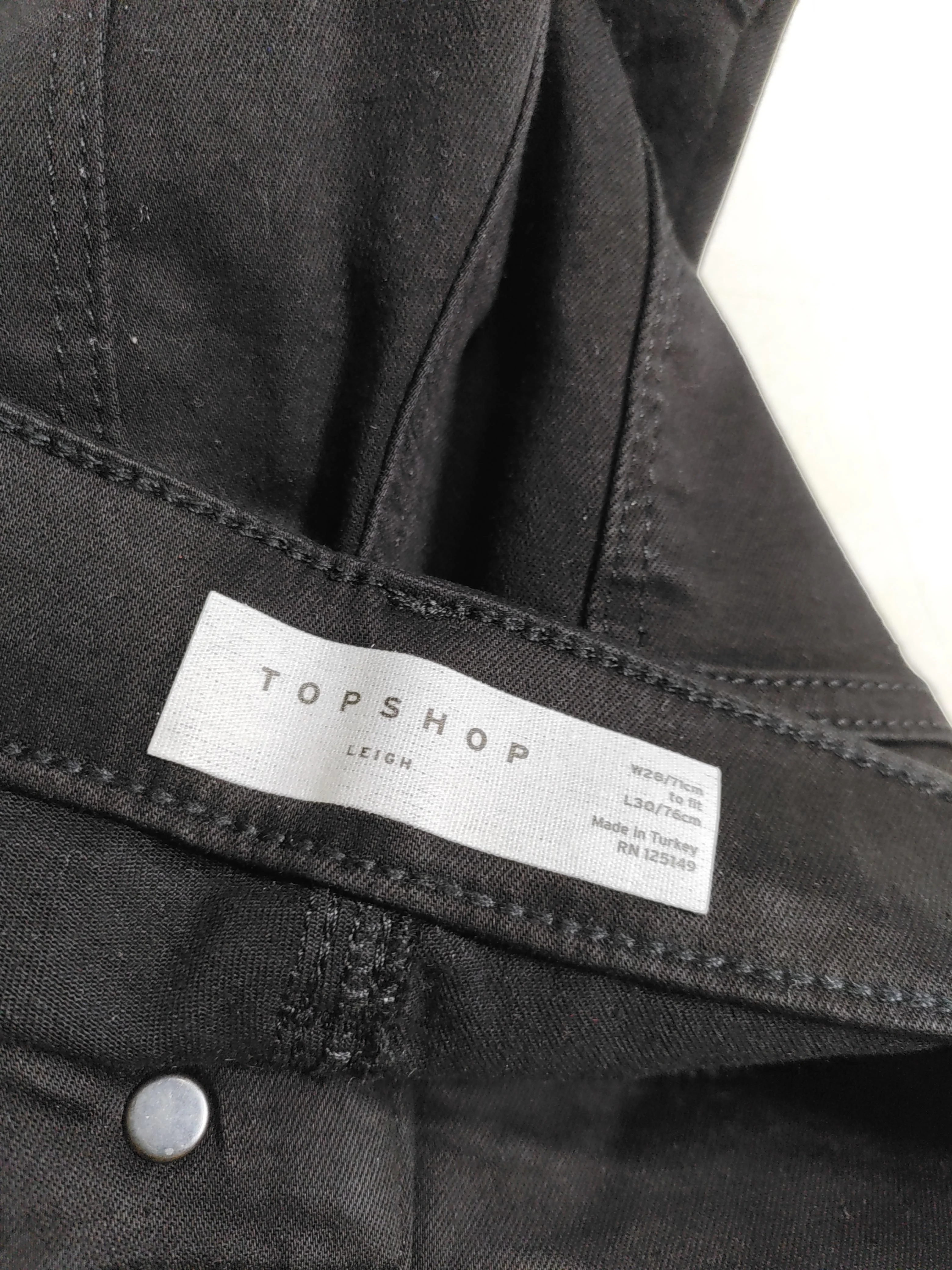 Topshop Women's Jeans W 28 in Black Cotton with Polyester, Elastane Skinny - Image 5