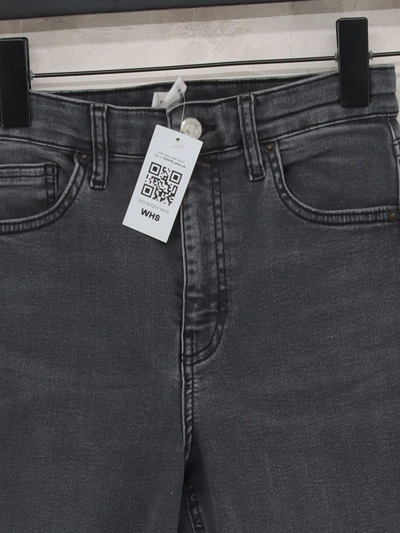 Topshop Women's Jeans W 28 in Grey Cotton with Polyester, Elastane Skinny - Image 3