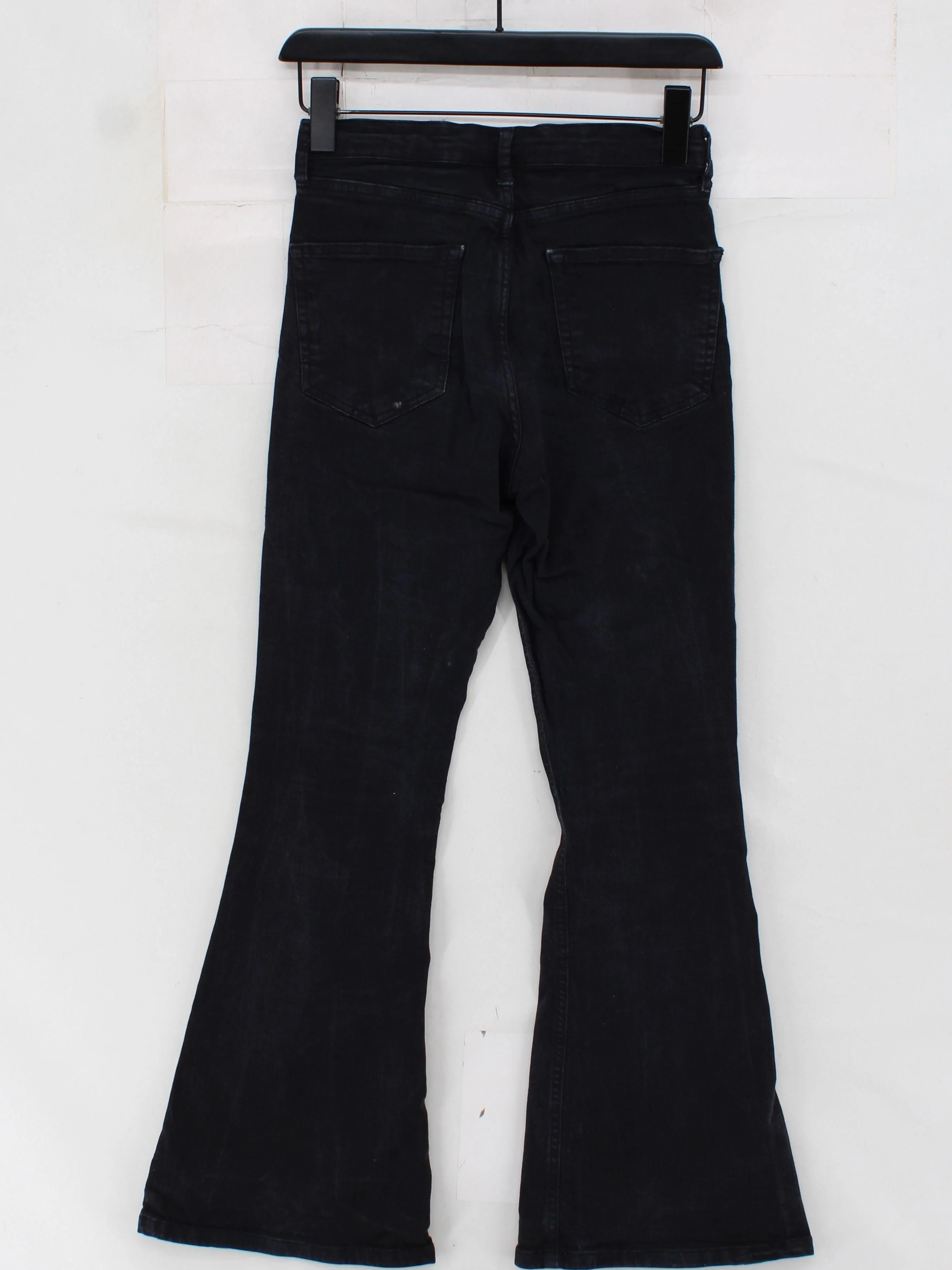 Topshop Women's Jeans W 28 in; L 28 in Black 100% Other Flared - Image 2