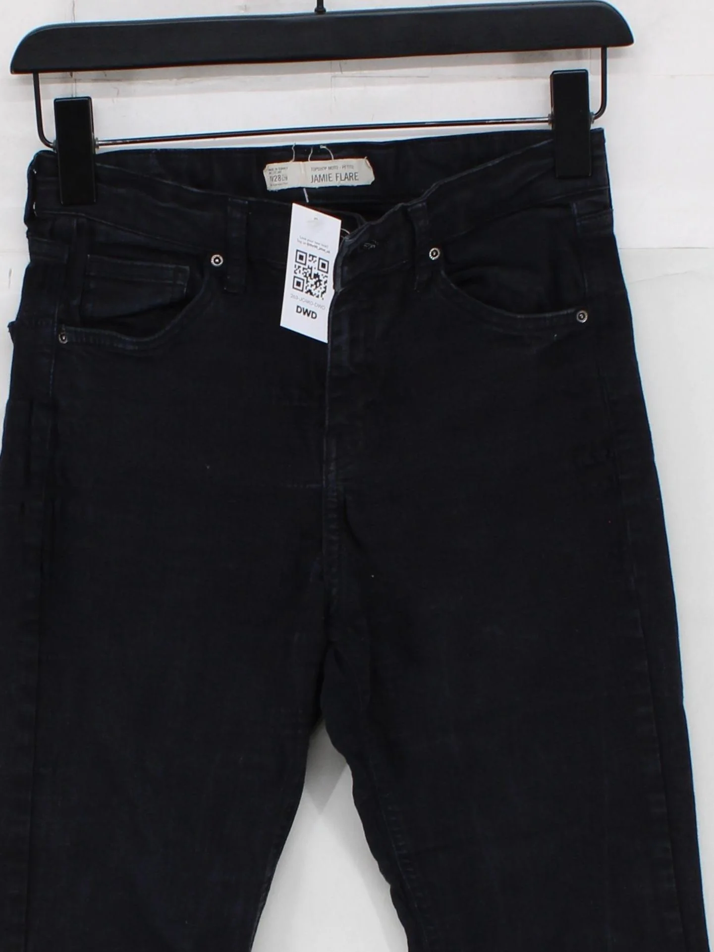 Topshop Women's Jeans W 28 in; L 28 in Black 100% Other Flared - Image 3