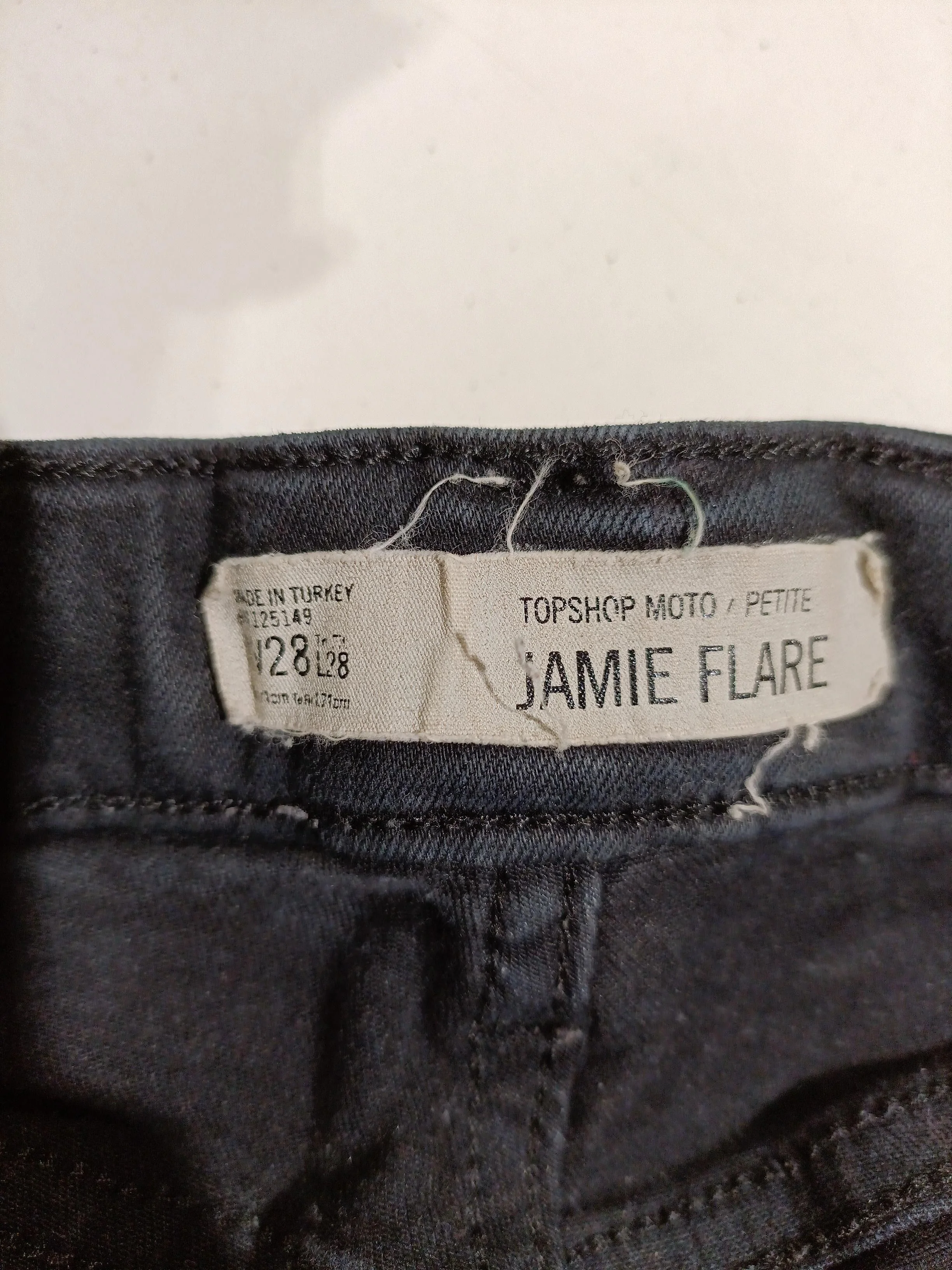 Topshop Women's Jeans W 28 in; L 28 in Black 100% Other Flared - Image 7