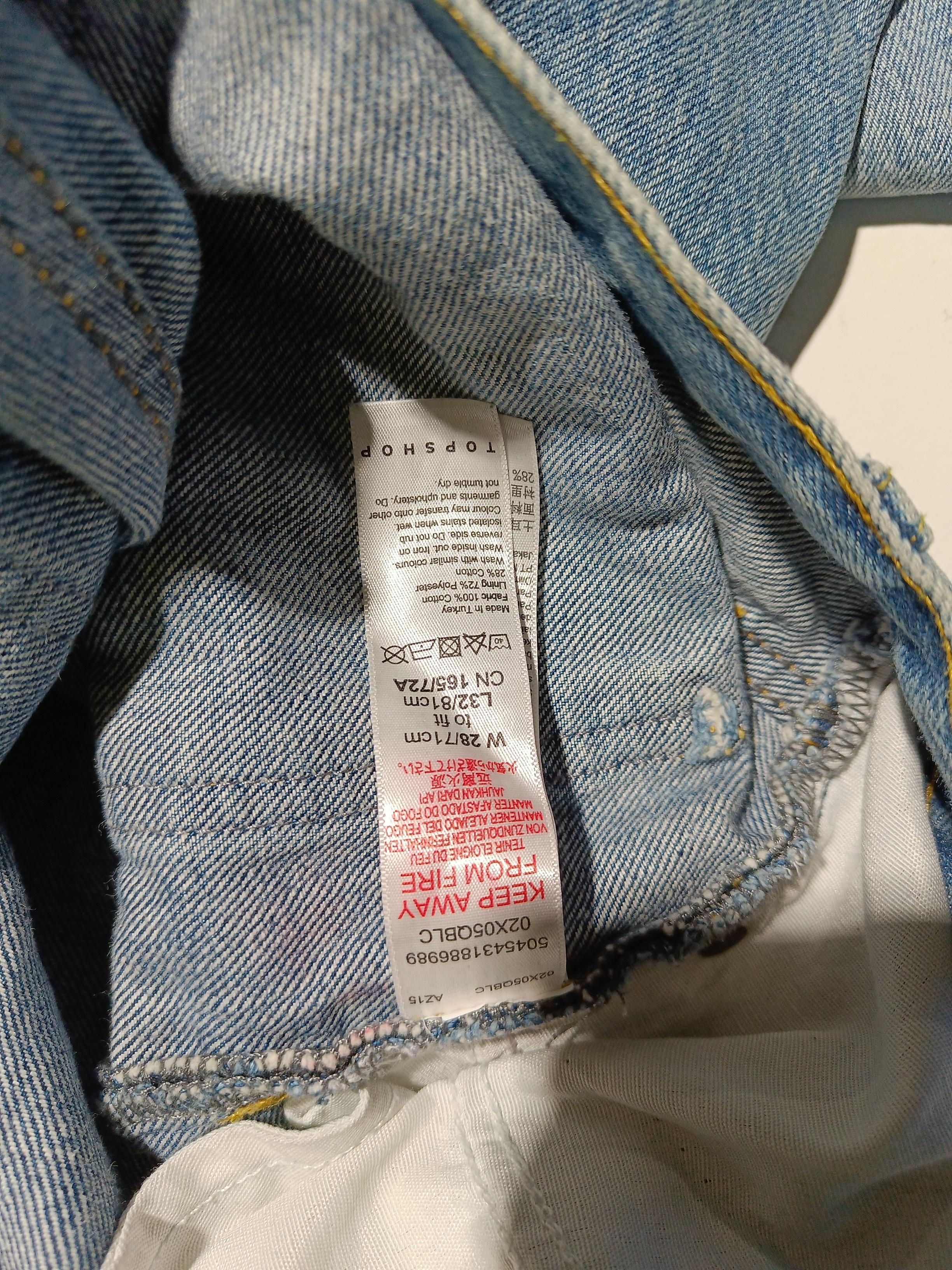 Topshop Women's Jeans W 28 in; L 32 in Blue 100% Cotton Wide-Leg - Image 6