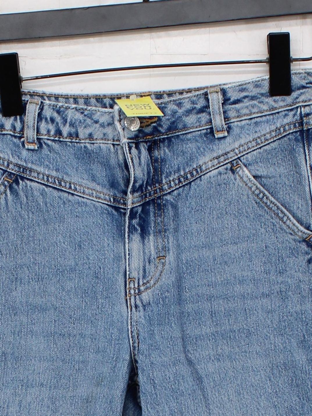 Topshop Women's Jeans W 28 in; L 32 in Blue Cotton with Polyester Mom - Image 3
