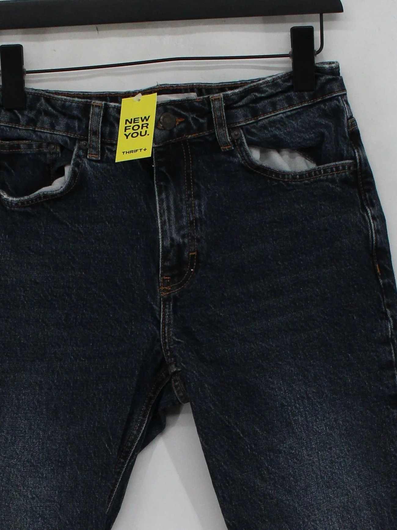 Topshop Women's Jeans W 28 in; L 32 in Blue Cotton with Polyester Straight - Image 3