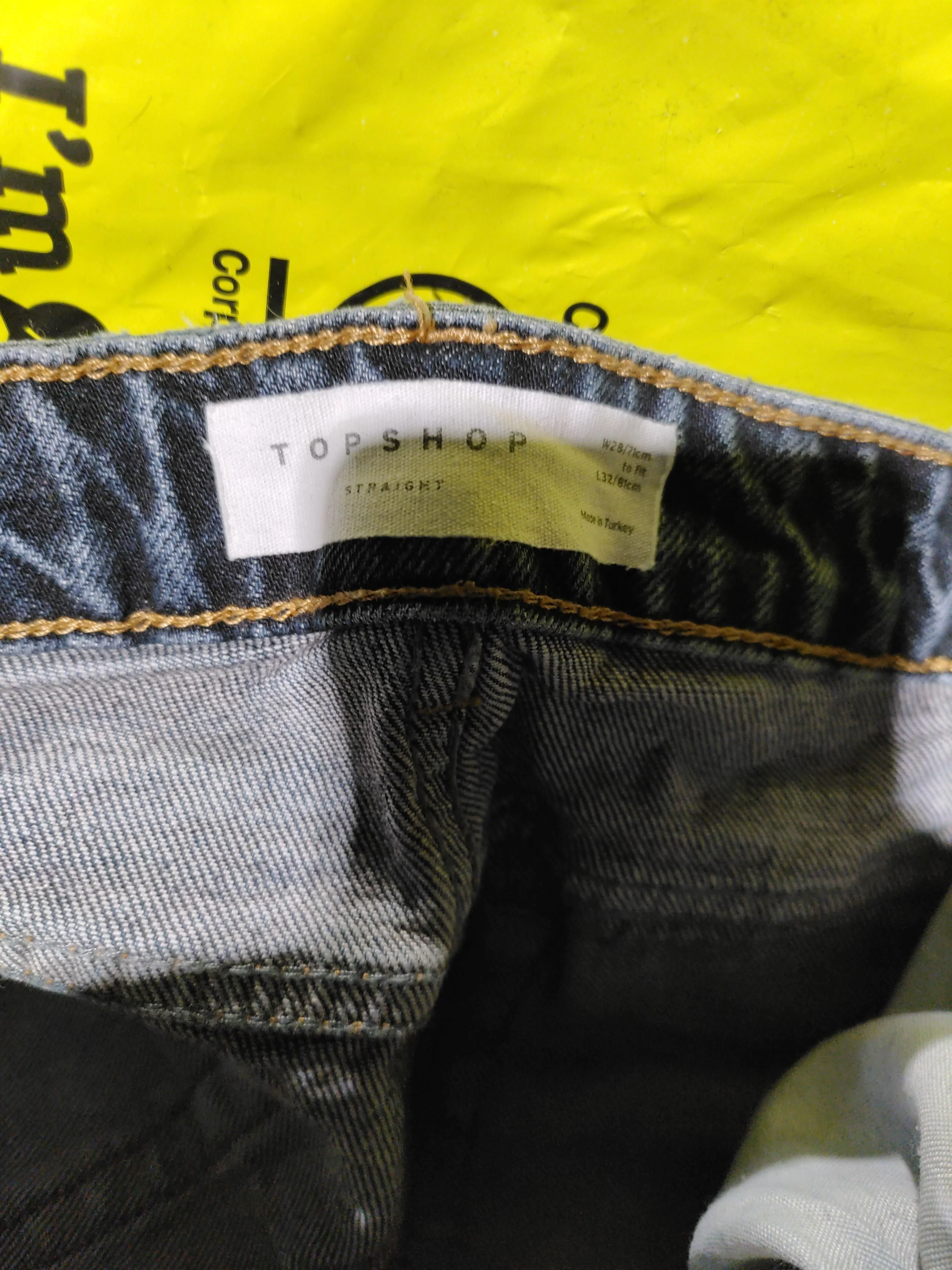 Topshop Women's Jeans W 28 in; L 32 in Blue Cotton with Polyester Straight - Image 5