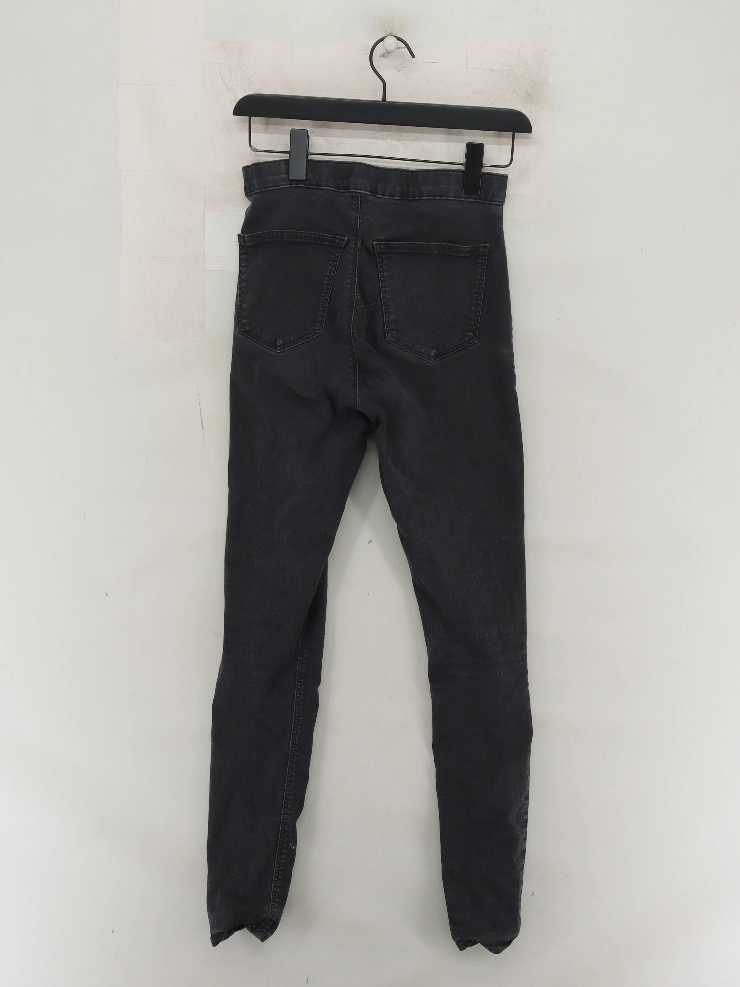 Topshop Women's Jeans W 30 in Black Cotton with Polyester, Elastane Skinny - Image 2