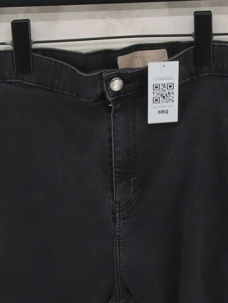 Topshop Women's Jeans W 30 in Black Cotton with Polyester, Elastane Skinny - Image 3