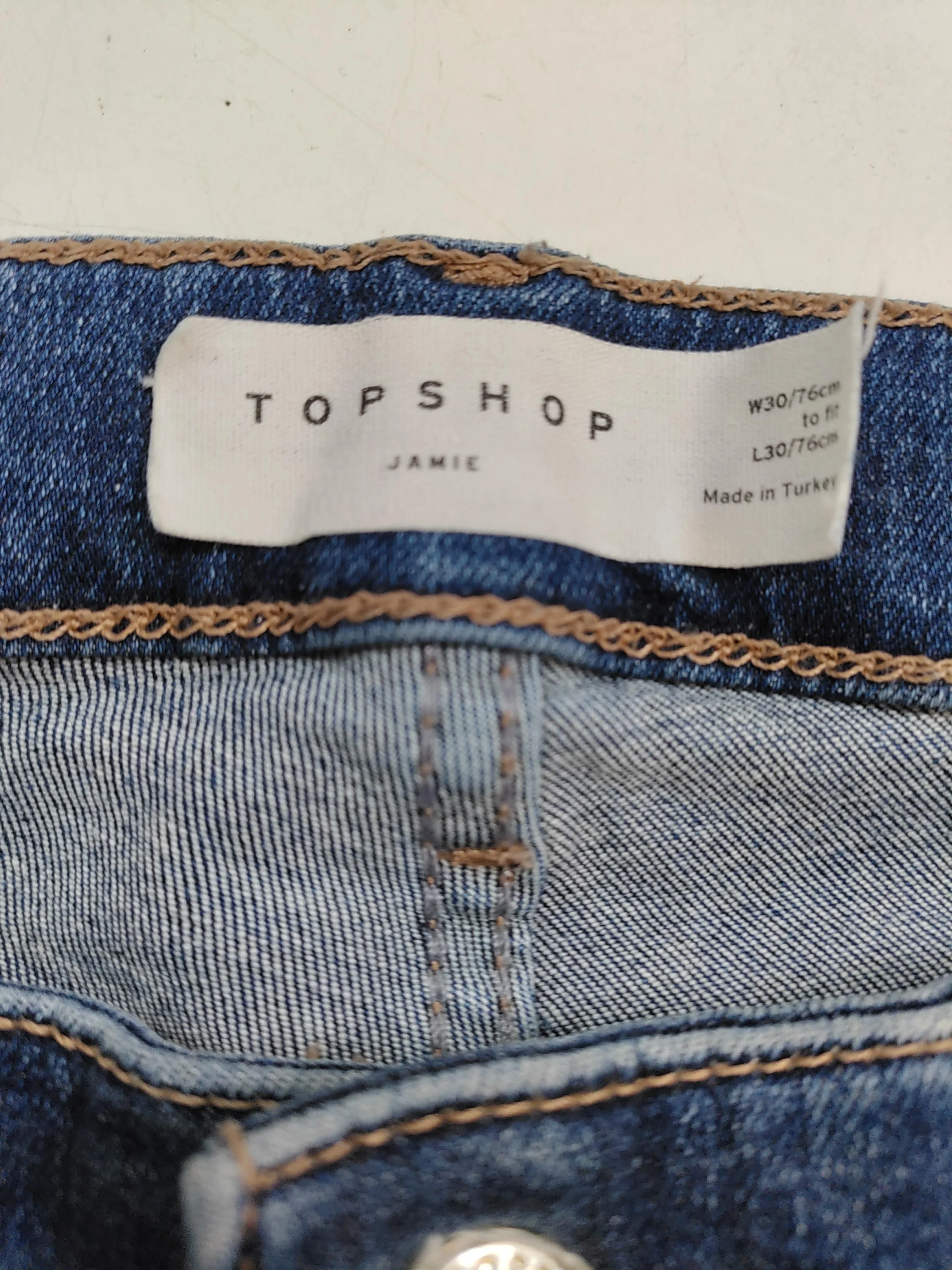 Topshop Women's Jeans W 30 in Blue Cotton with Elastane, Polyester Skinny - Image 5