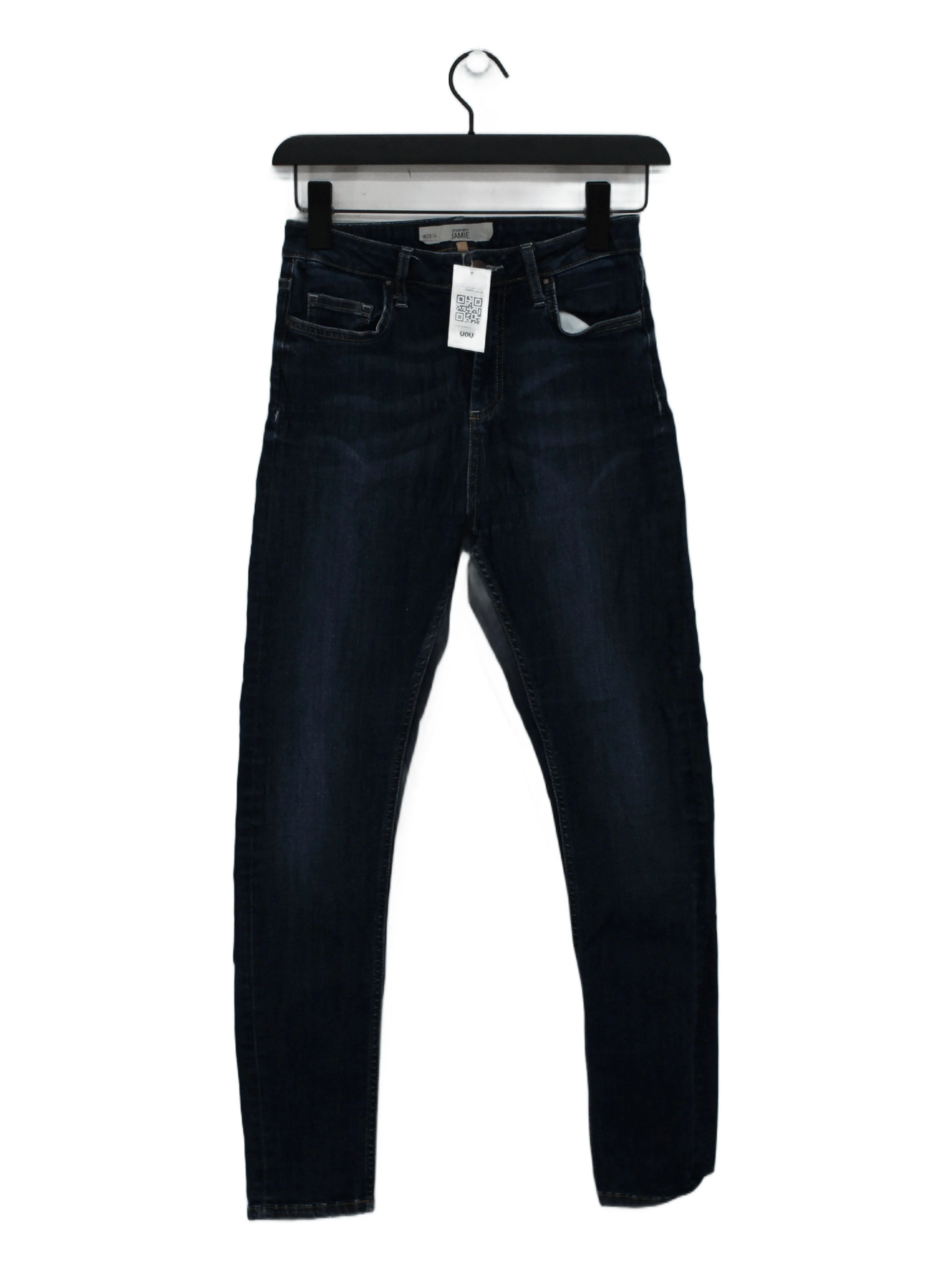 Topshop Women's Jeans W 30 in Blue Cotton with Polyester, Elastane Skinny