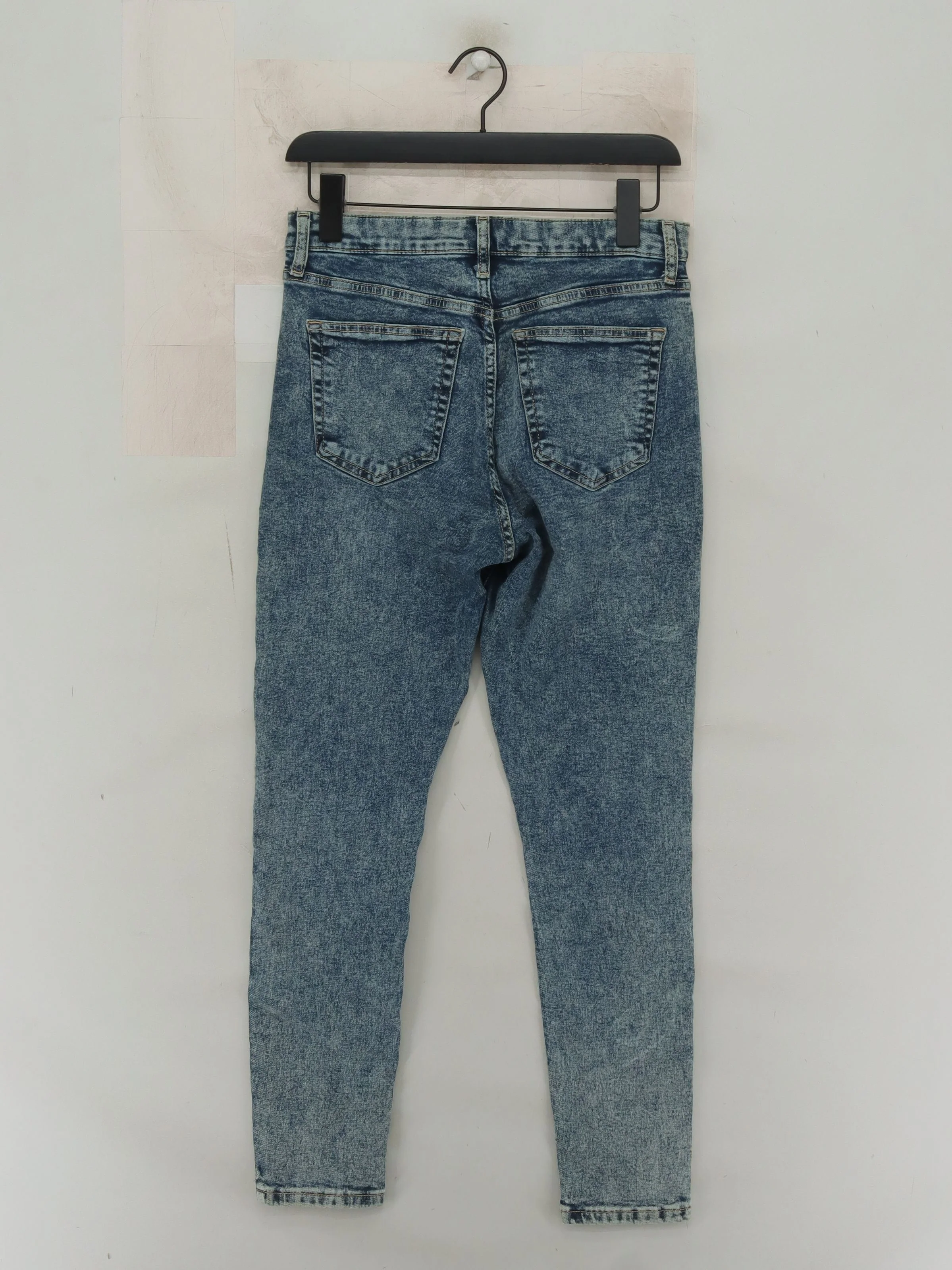 Topshop Women's Jeans W 30 in Blue Cotton with Polyester, Elastane Skinny - Image 2