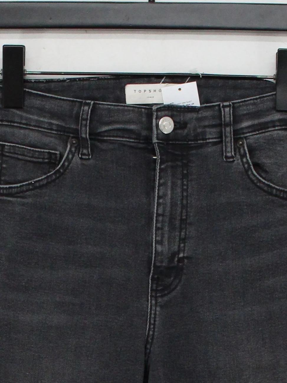 Topshop Women's Jeans W 30 in Grey Cotton with Polyester, Elastane Skinny - Image 3
