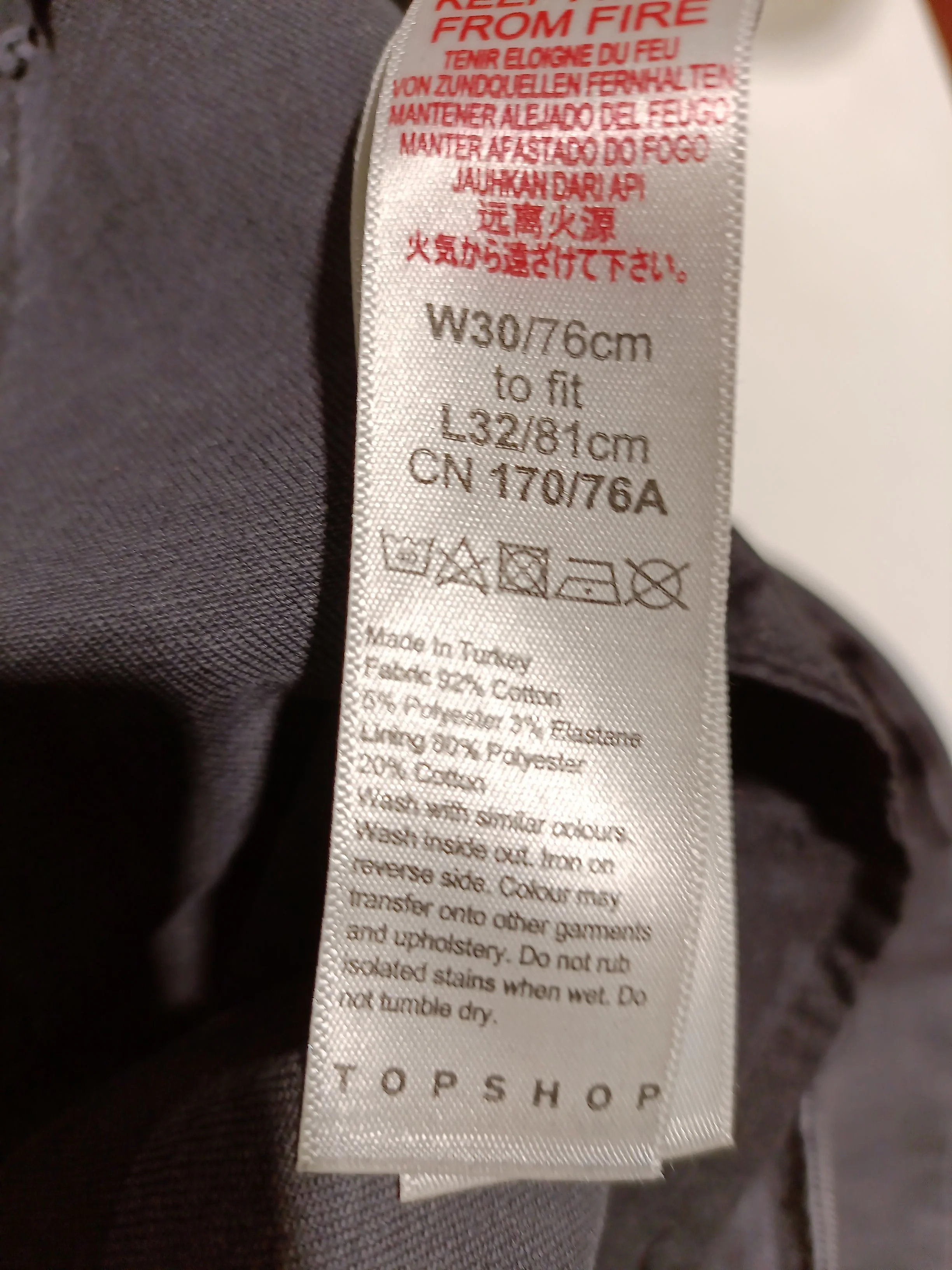 Topshop Women's Jeans W 30 in Grey Cotton with Polyester, Elastane Skinny - Image 6