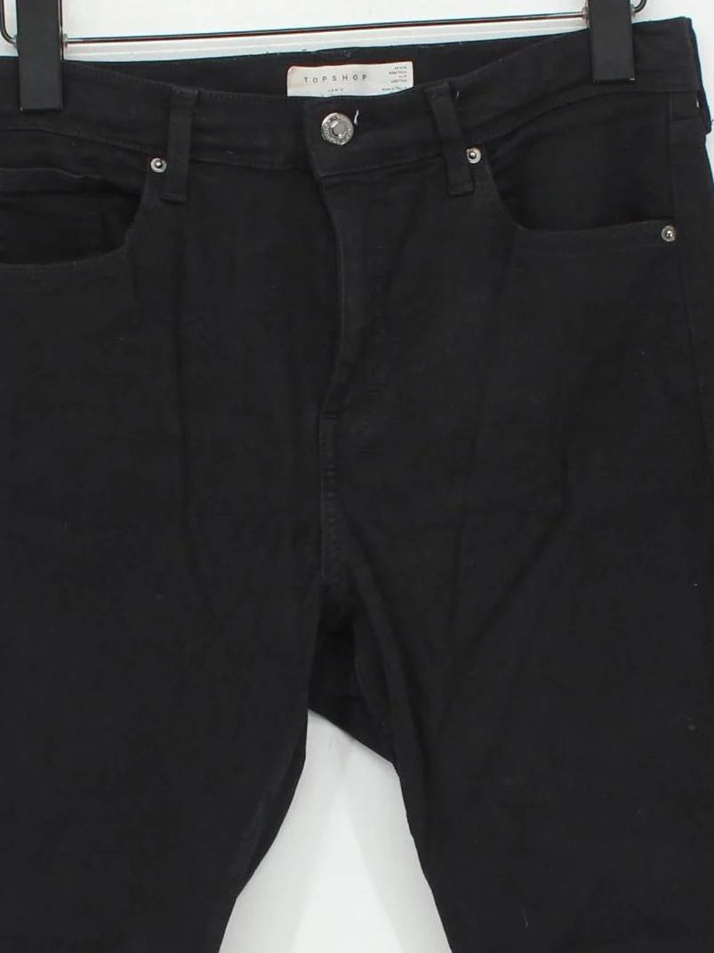 Topshop Women's Jeans W 30 in; L 28 in Black 100% Cotton Skinny - Image 3