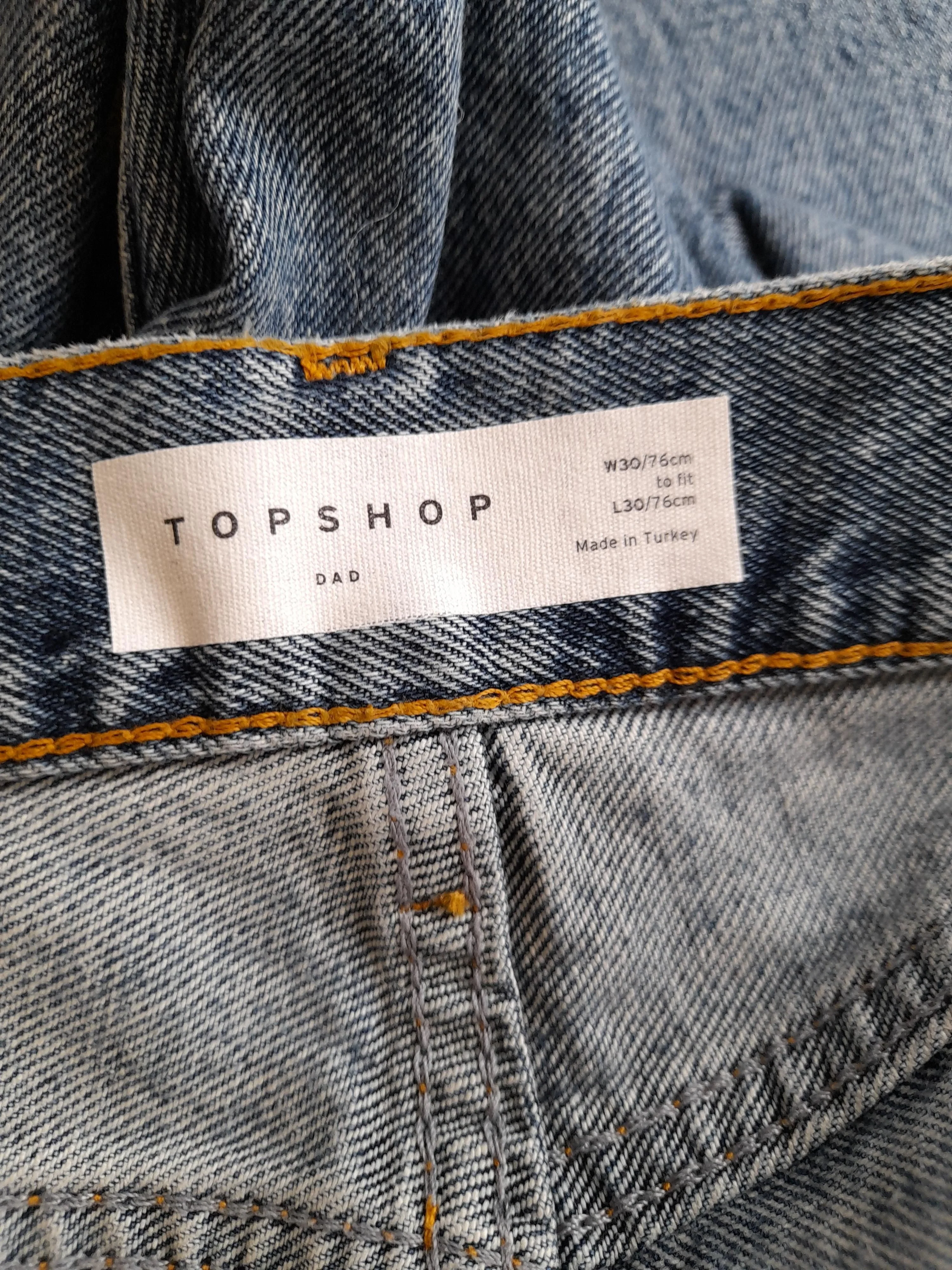 Topshop Women's Jeans W 30 in; L 30 in Blue 100% Cotton Mom - Image 5