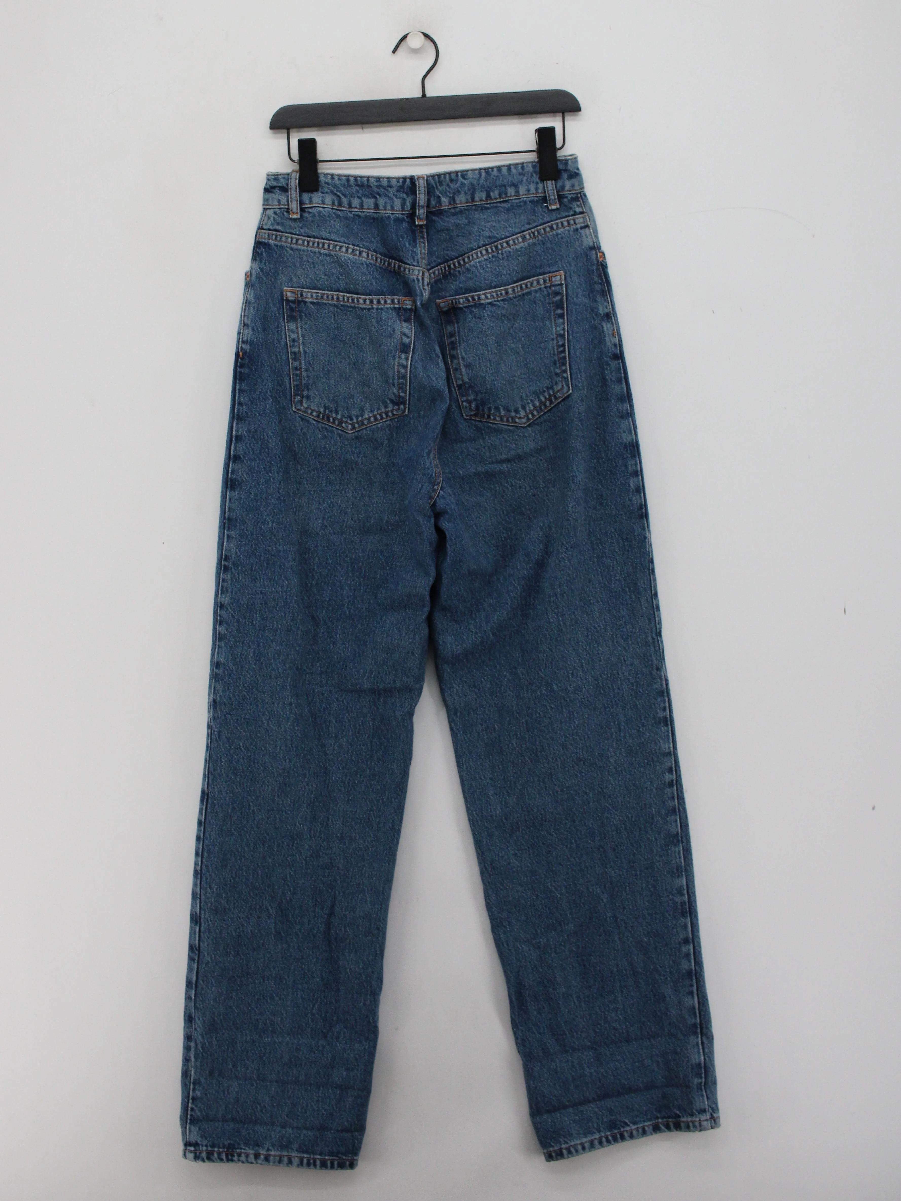 Topshop Women's Jeans W 30 in; L 30 in Blue Cotton with Polyester Straight - Image 2