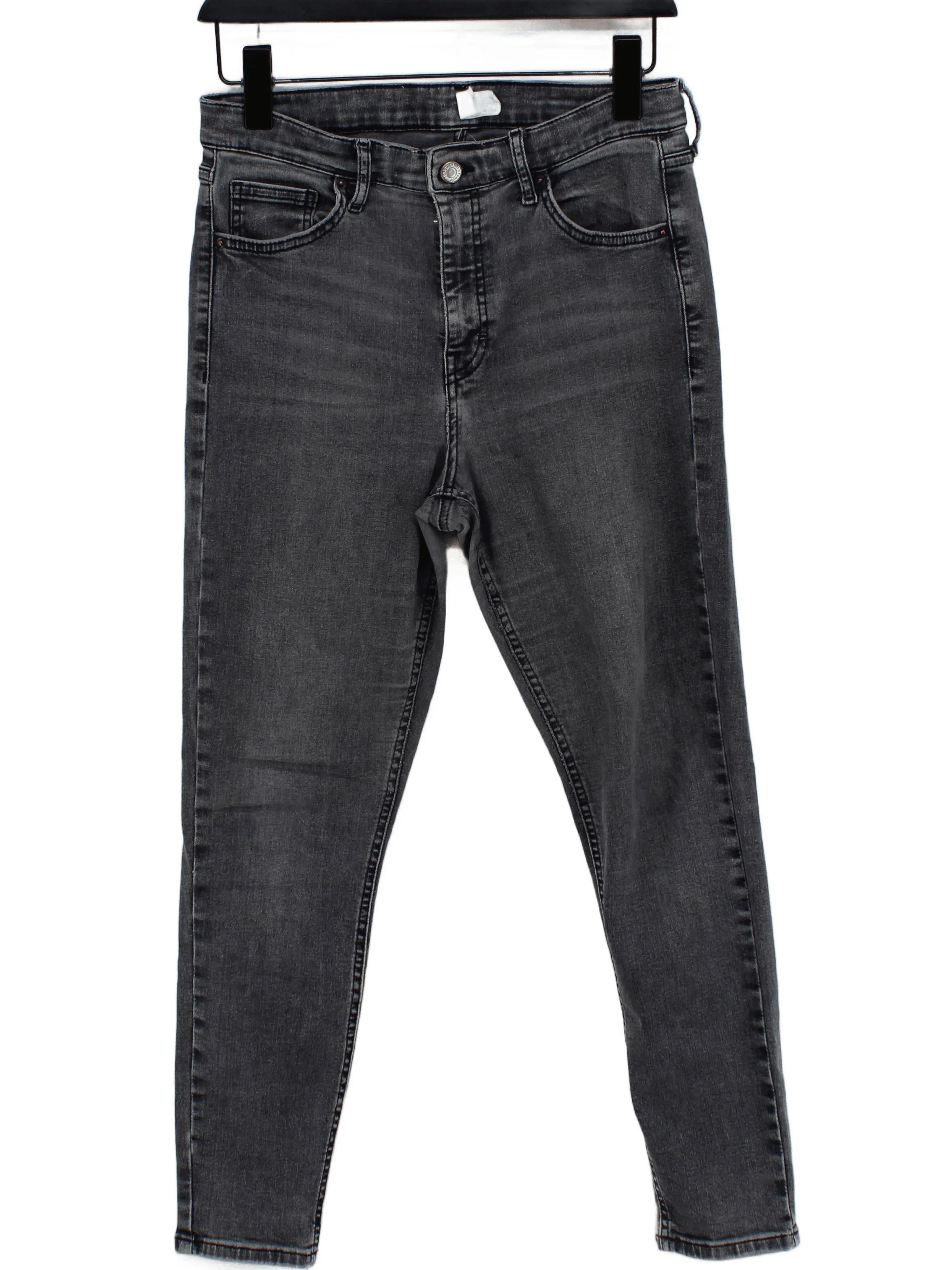 Topshop Women's Jeans W 30 in; L 30 in Grey Cotton with Elastane Skinny