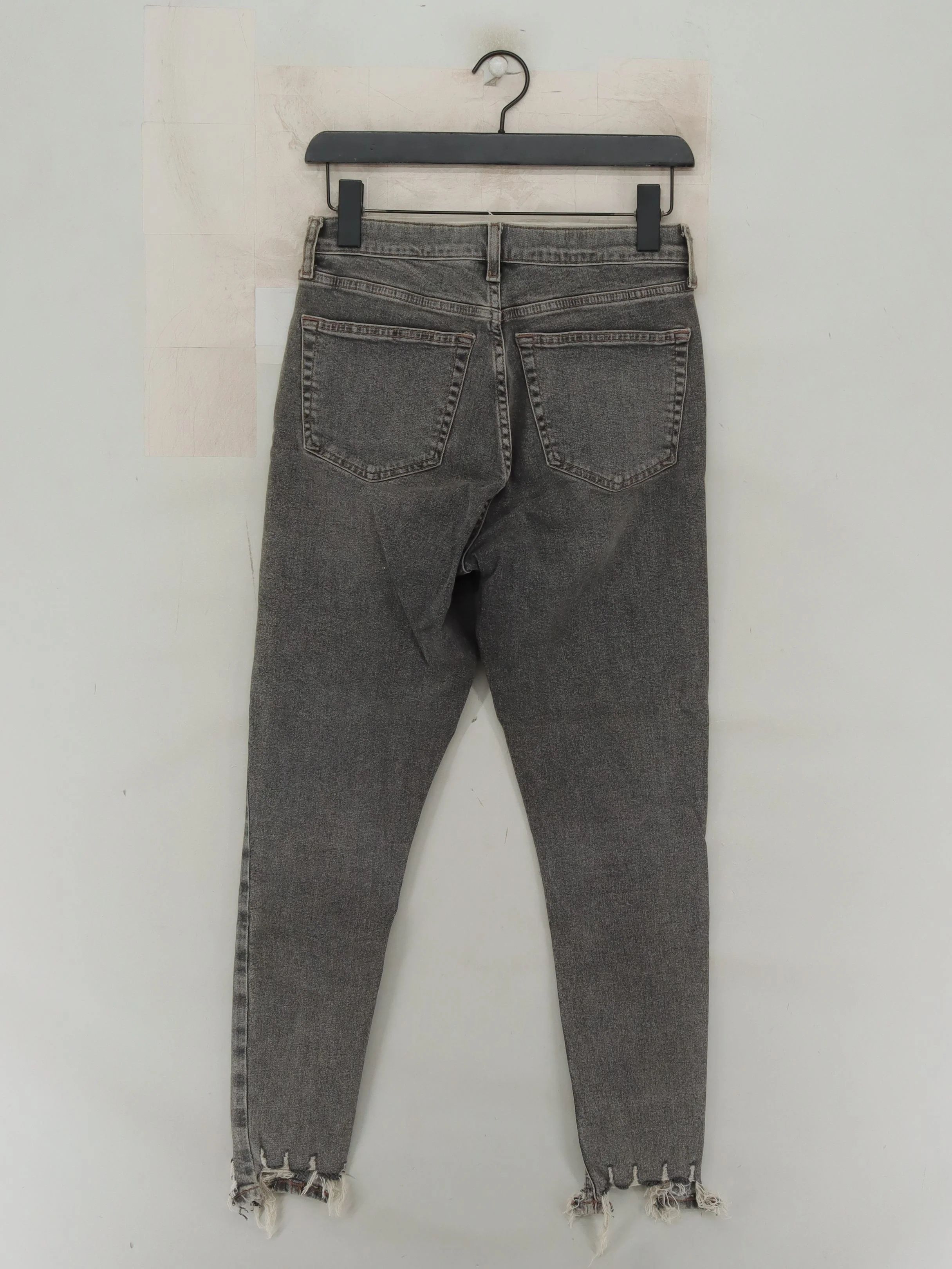 Topshop Women's Jeans W 30 in; L 30 in Grey Cotton with Polyester, Elastane Mom - Image 2