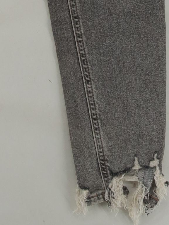 Topshop Women's Jeans W 30 in; L 30 in Grey Cotton with Polyester, Elastane Mom - Image 4