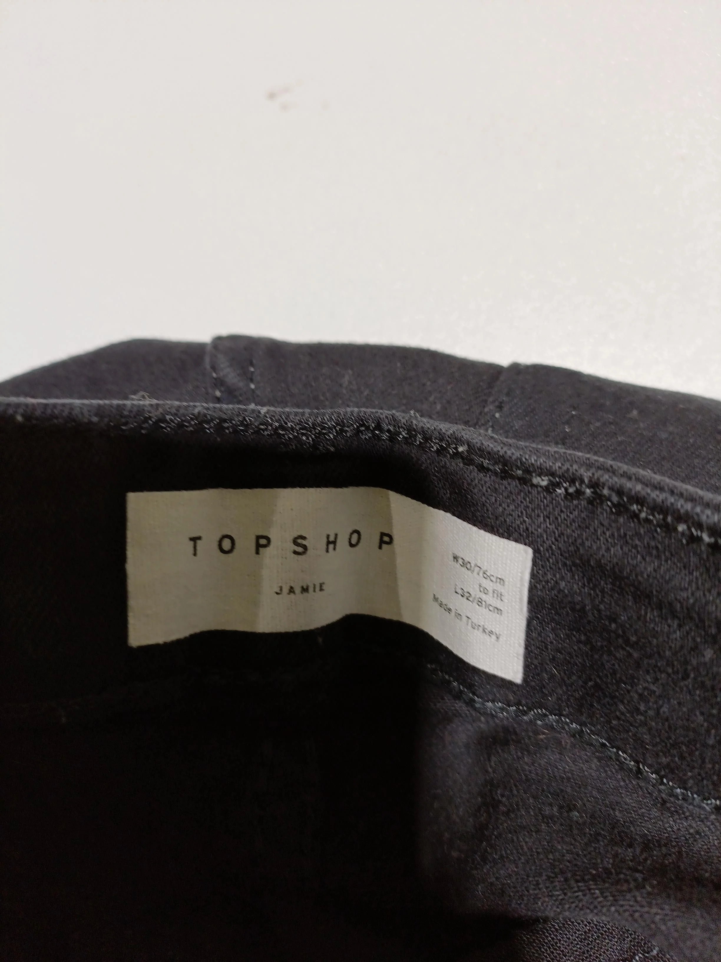 Topshop Women's Jeans W 30 in; L 32 in Black Cotton with Elastane, Other Skinny - Image 5