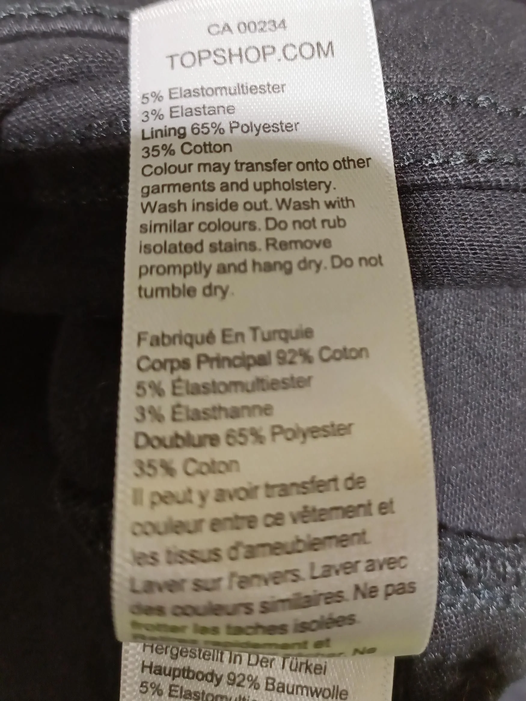 Topshop Women's Jeans W 30 in; L 32 in Black Cotton with Elastane, Other Skinny - Image 6