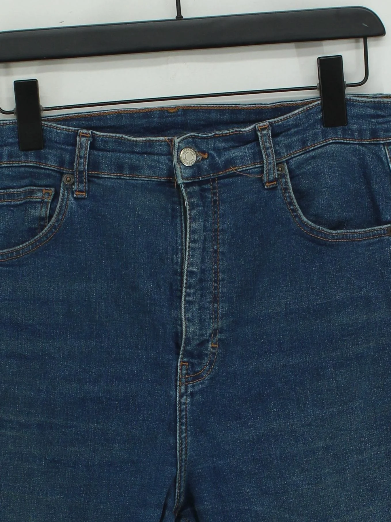 Topshop Women's Jeans W 32 in Blue 100% Cotton Mom - Image 3