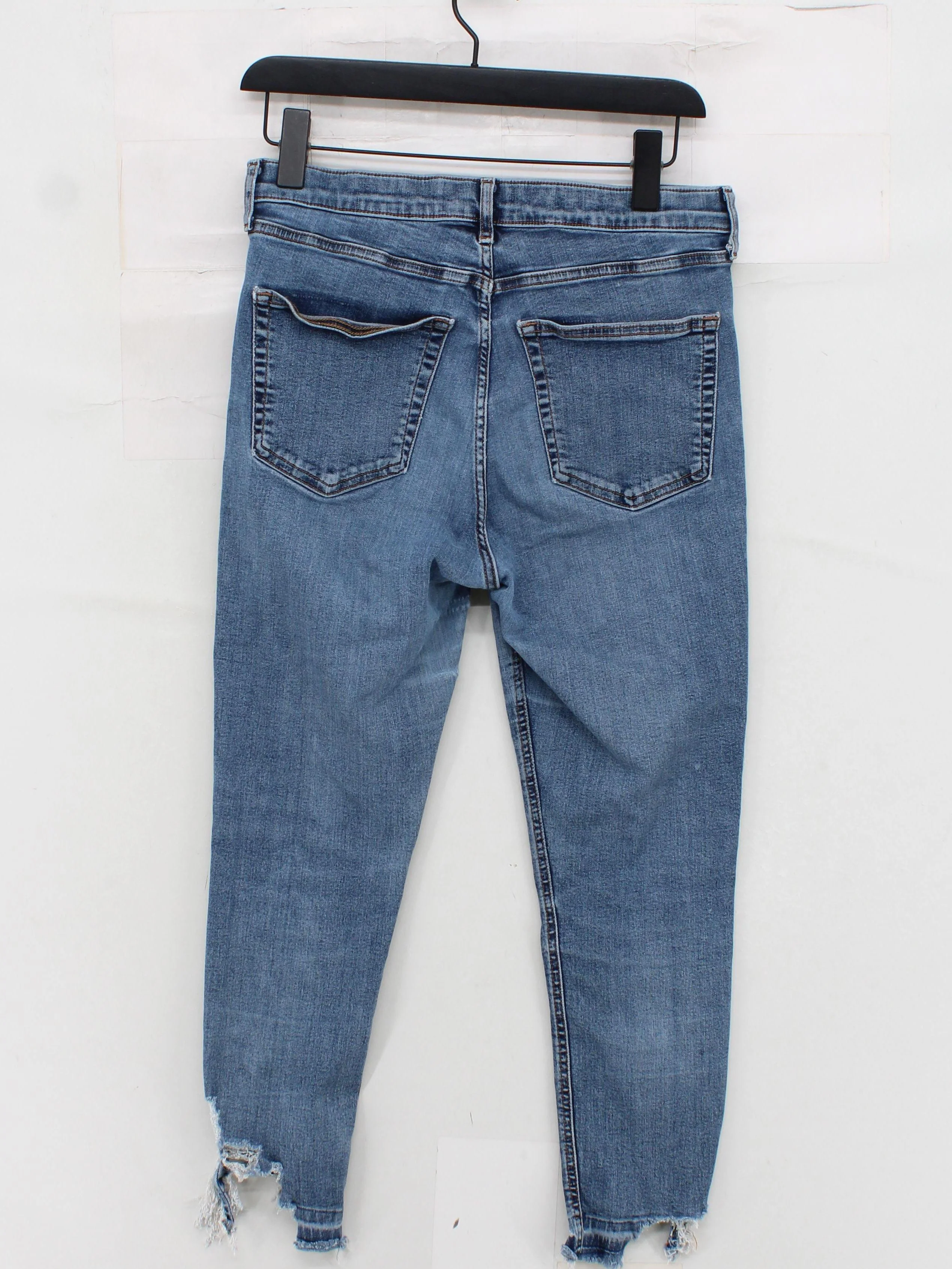 Topshop Women's Jeans W 32 in Blue Cotton with Elastane Skinny - Image 2