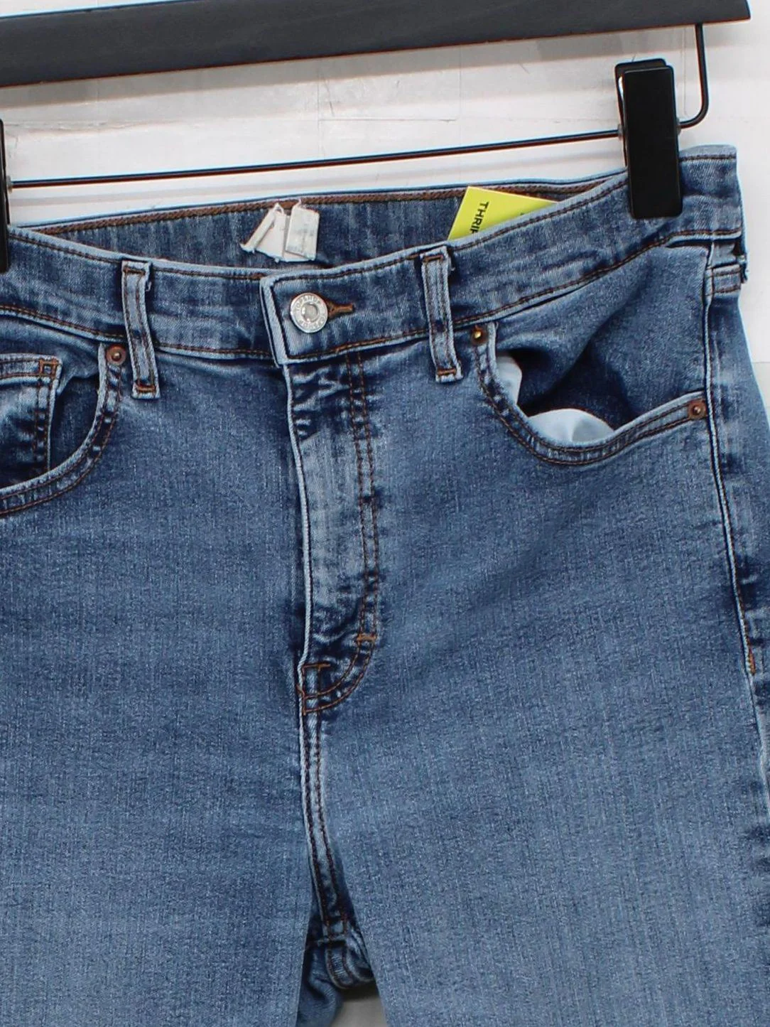 Topshop Women's Jeans W 32 in Blue Cotton with Elastane Skinny - Image 3