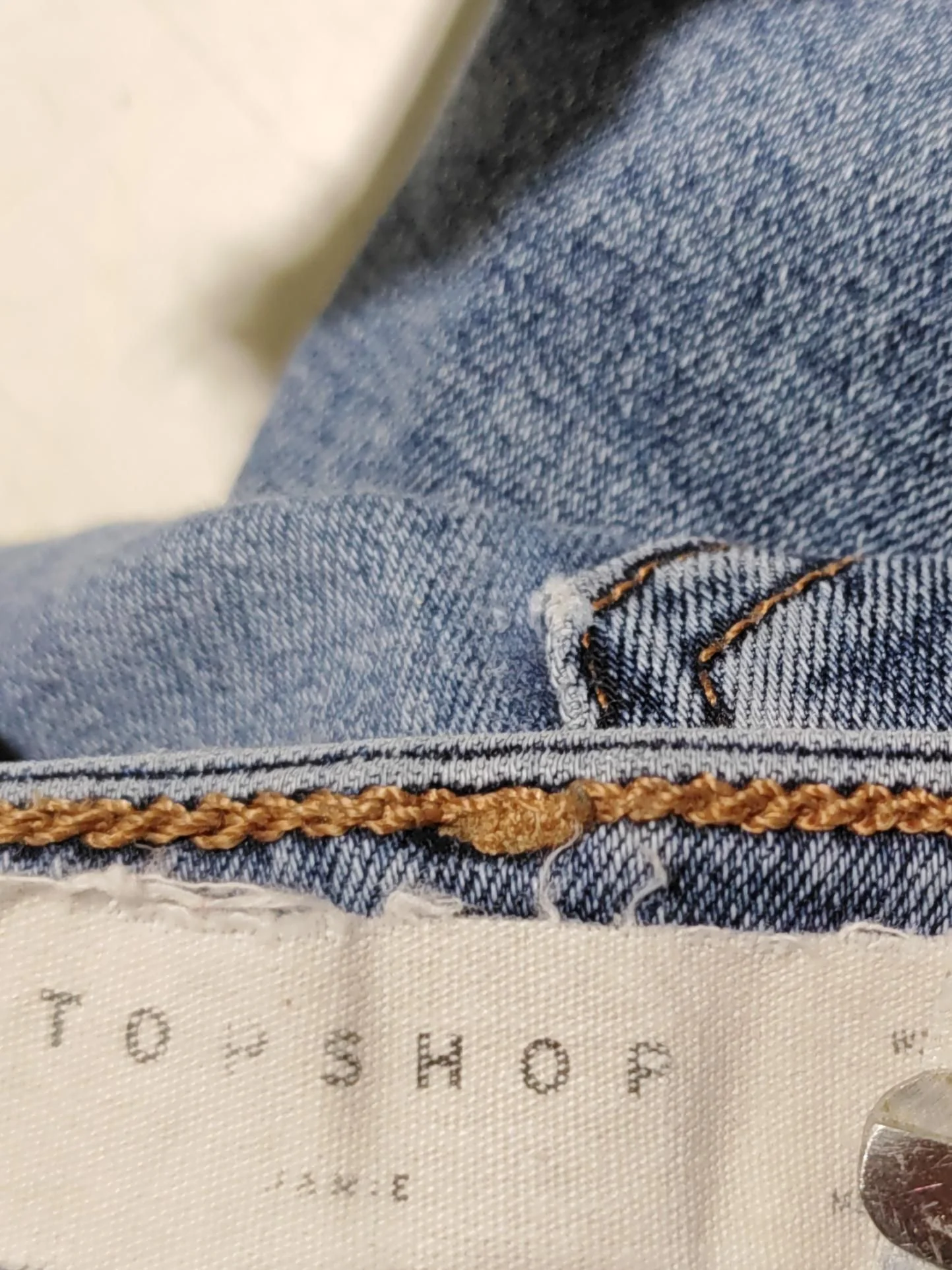 Topshop Women's Jeans W 32 in Blue Cotton with Elastane Skinny - Image 5