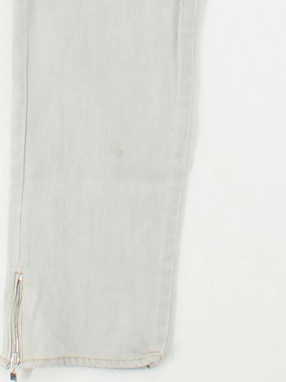Topshop Women's Jeans W 34 in; L 30 in Grey Cotton with Elastane Cropped - Image 4
