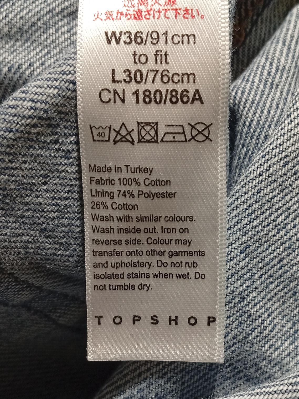 Topshop Women's Jeans W 36 in; L 30 in Blue 100% Cotton Mom - Image 6