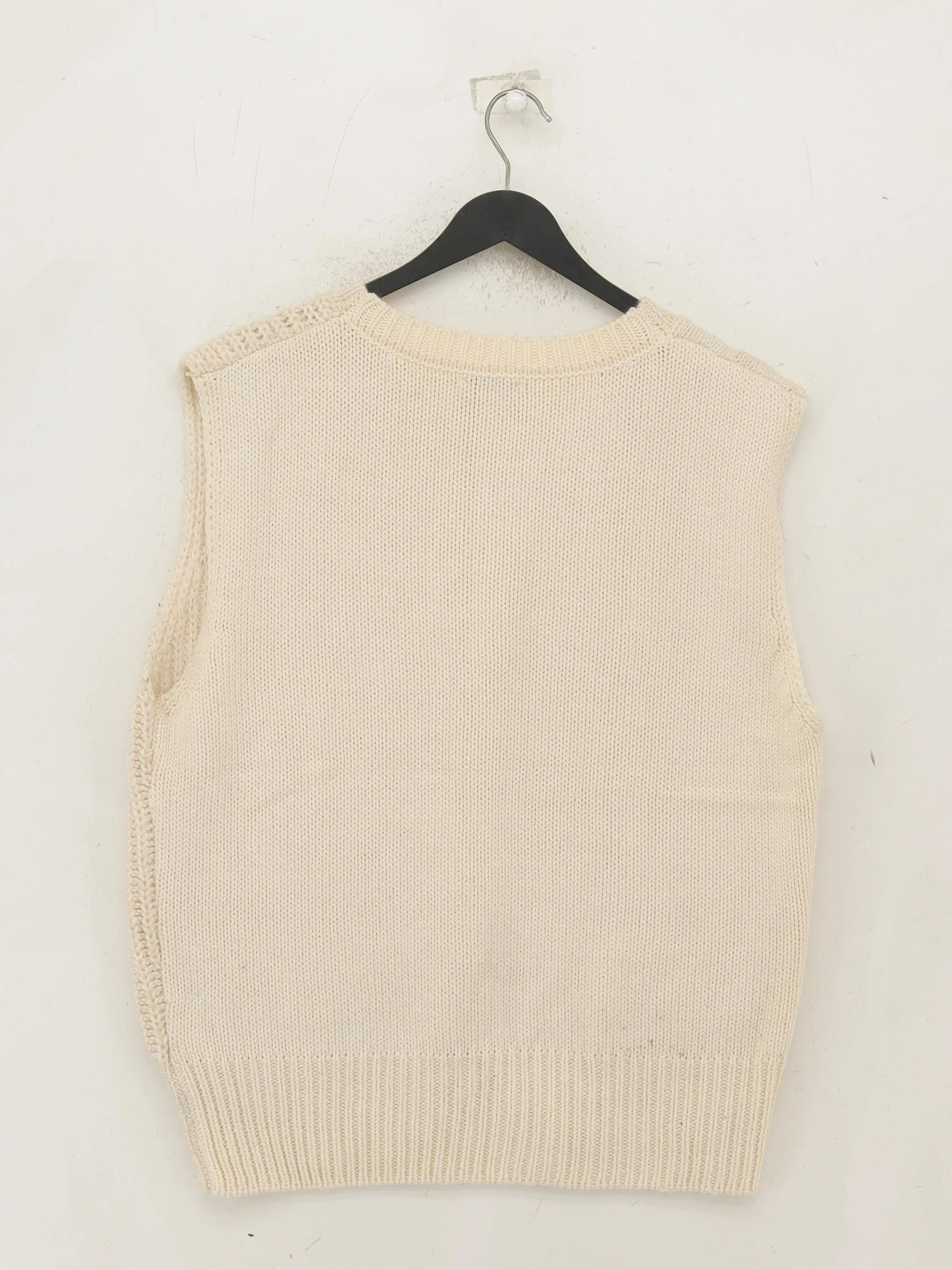 Topshop Women's Jumper M Cream Polyester with Acrylic, Nylon Round Neck Vest - Image 2