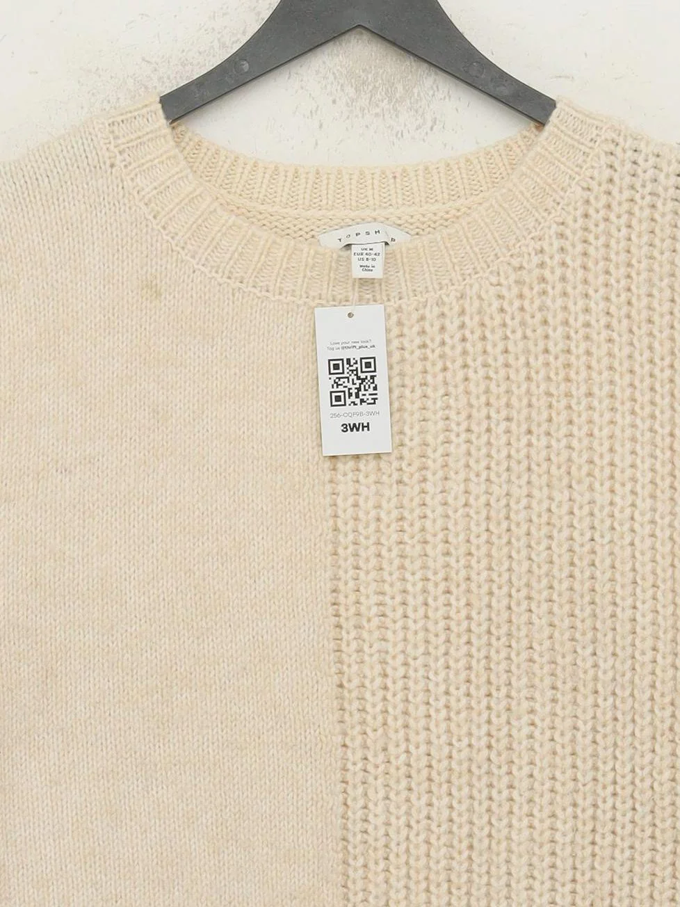 Topshop Women's Jumper M Cream Polyester with Acrylic, Nylon Round Neck Vest - Image 3