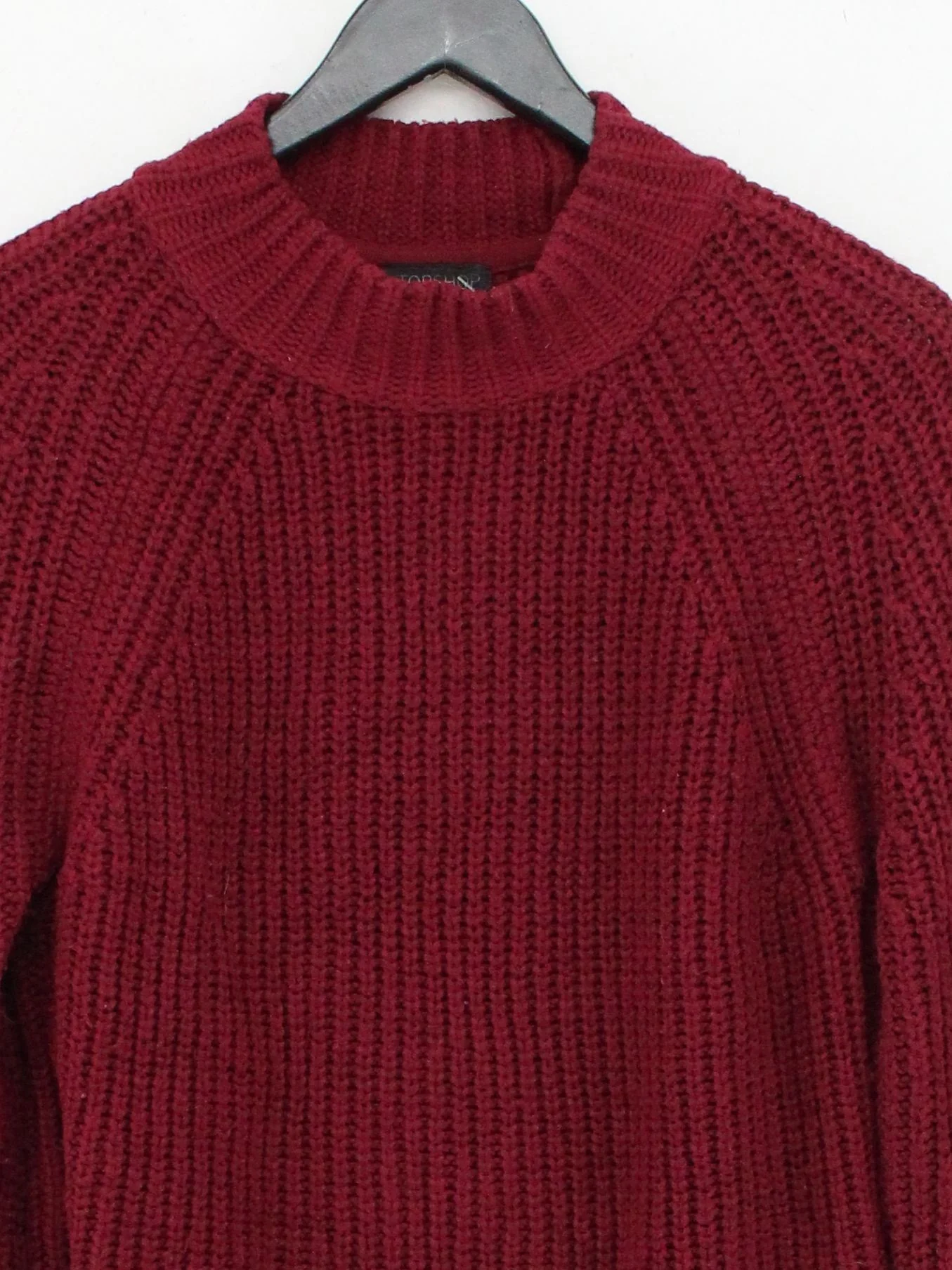 Topshop Women's Jumper M Red 100% Acrylic High Neck Pullover - Image 3