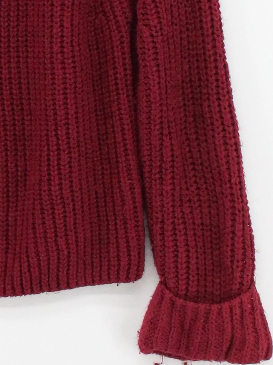 Topshop Women's Jumper M Red 100% Acrylic High Neck Pullover - Image 4