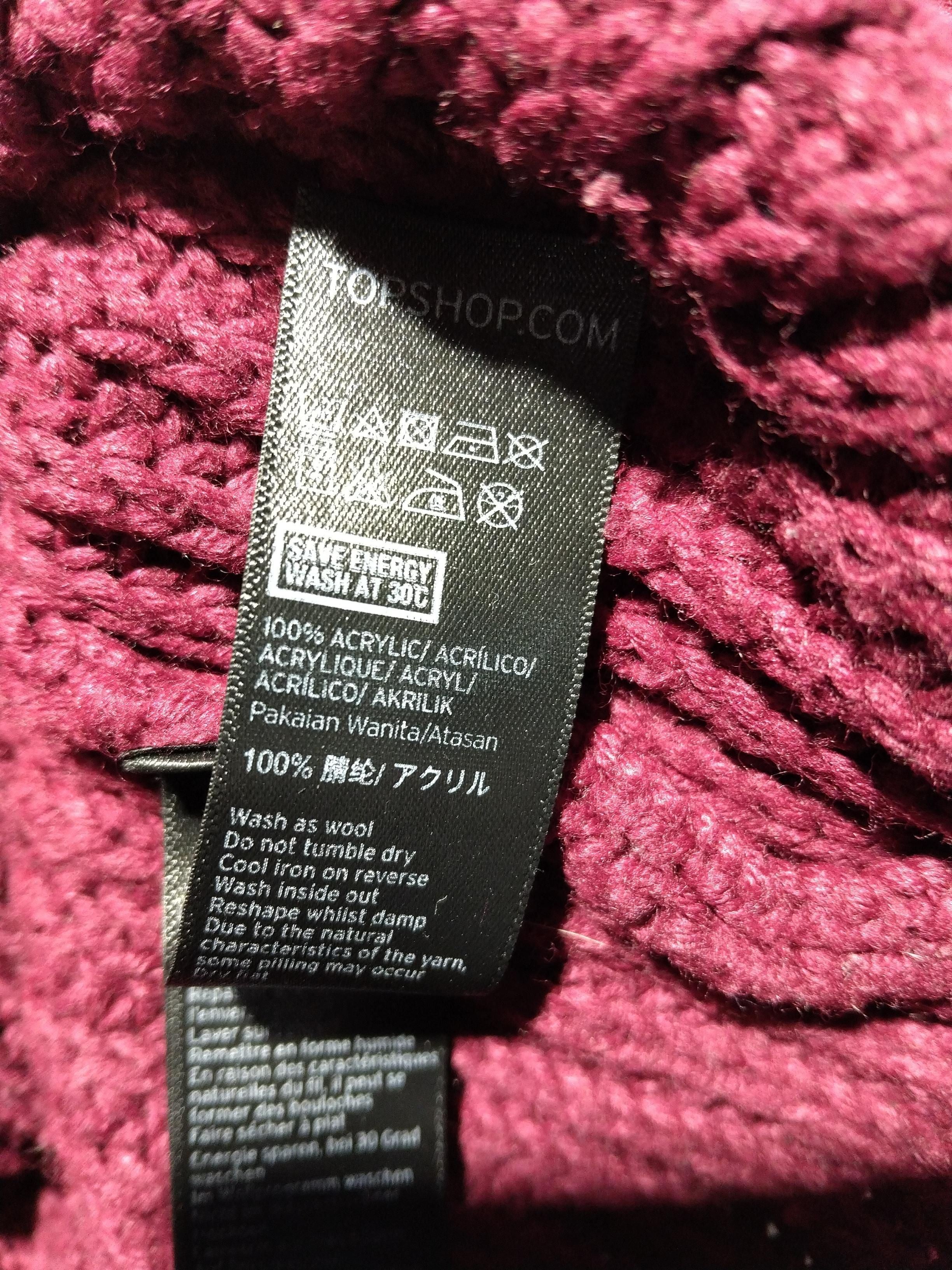 Topshop Women's Jumper M Red 100% Acrylic High Neck Pullover - Image 6