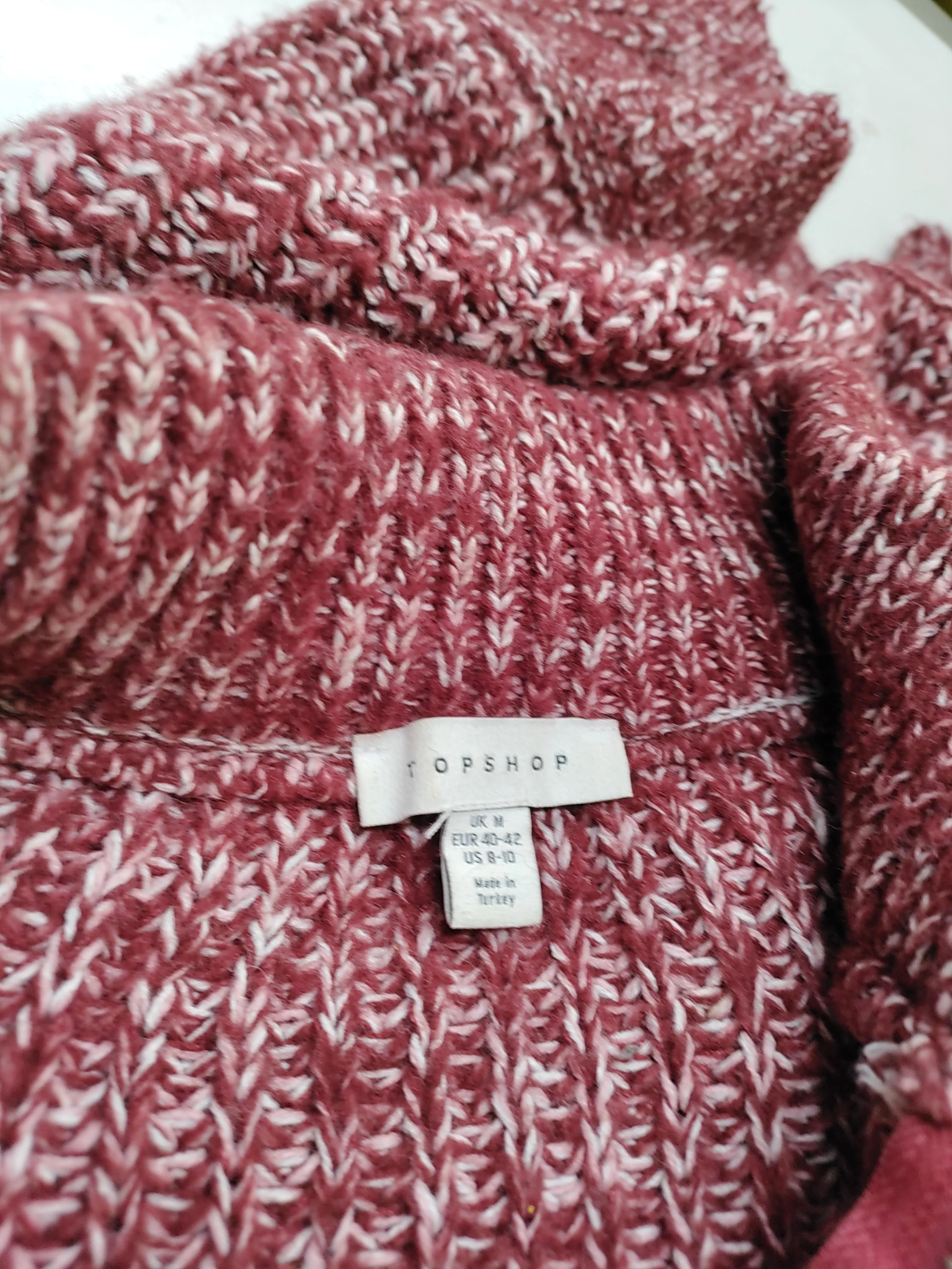 Topshop Women's Jumper M Red Acrylic with Polyamide High Neck Pullover - Image 5
