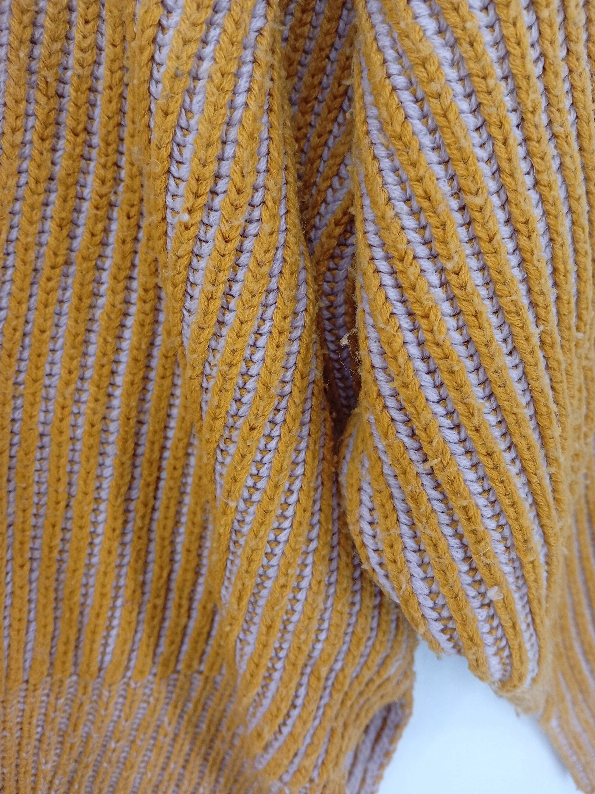 Topshop Women's Jumper M Yellow Striped 100% Acrylic Mock Neck Pullover - Image 5