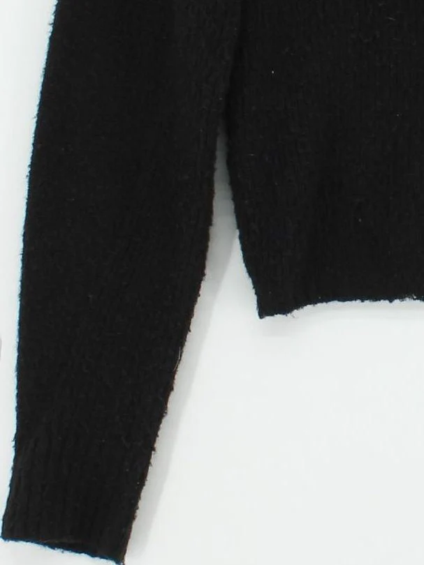 Topshop Women's Jumper S Black 100% Other Crew Neck Pullover - Image 4