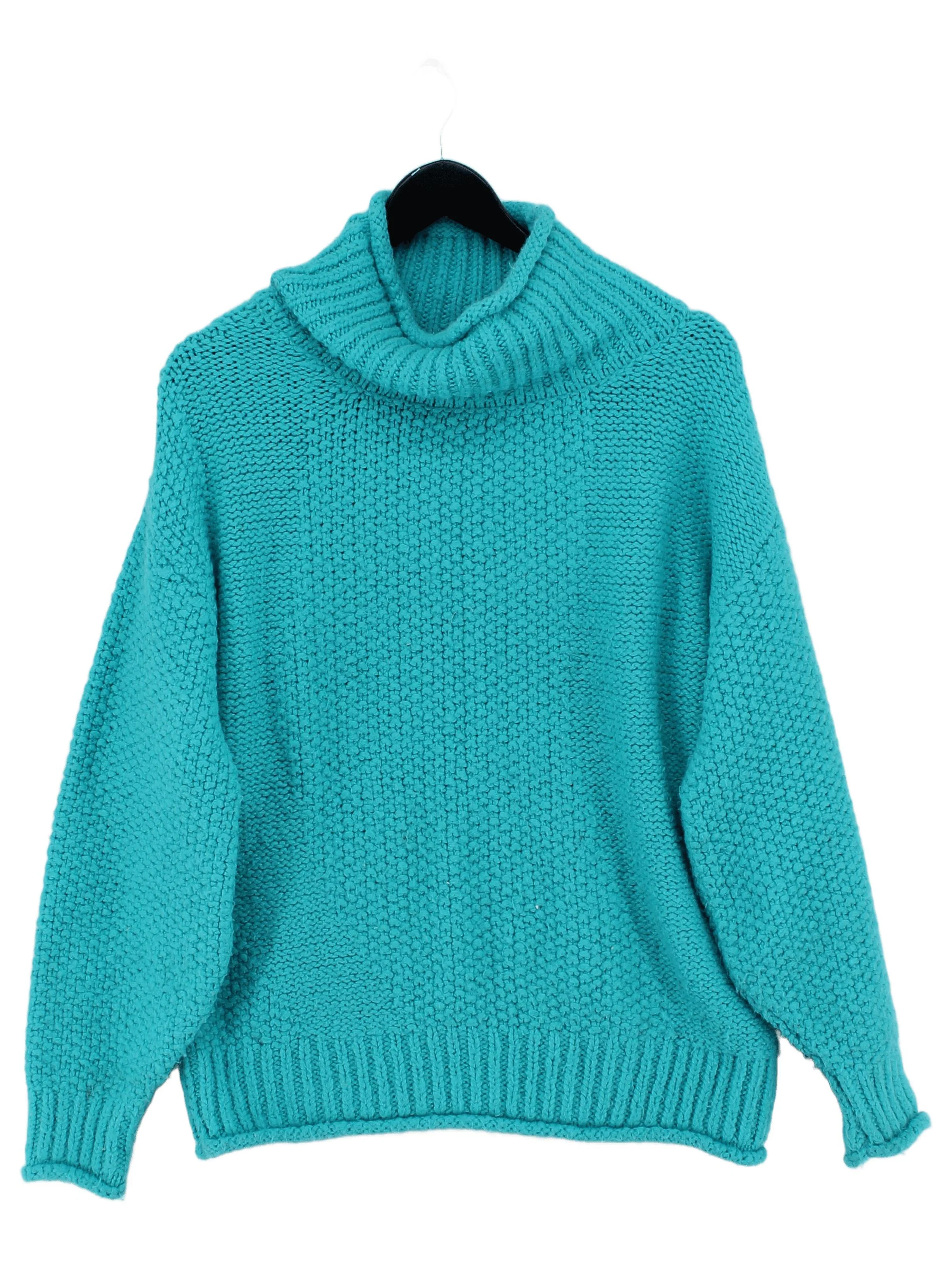 Topshop Women's Jumper S Blue Acrylic with Polyester Roll Neck Pullover