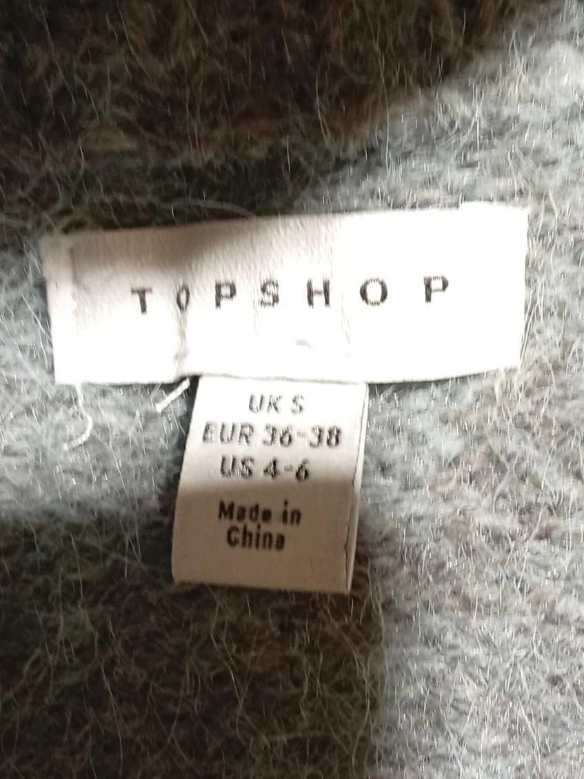 Topshop Women's Jumper S Blue Polyester with Nylon Crew Neck Pullover - Image 5