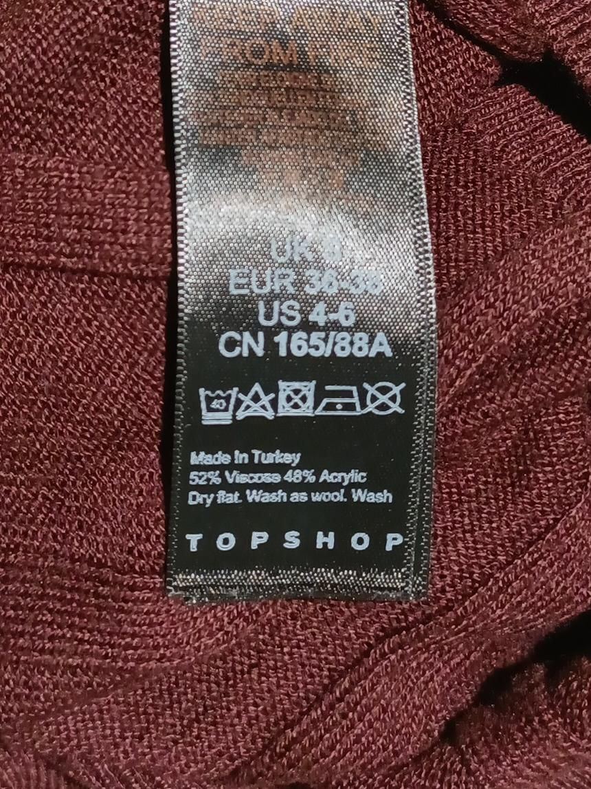 Topshop Women's Jumper S Red Viscose with Acrylic Crew Neck Pullover - Image 6