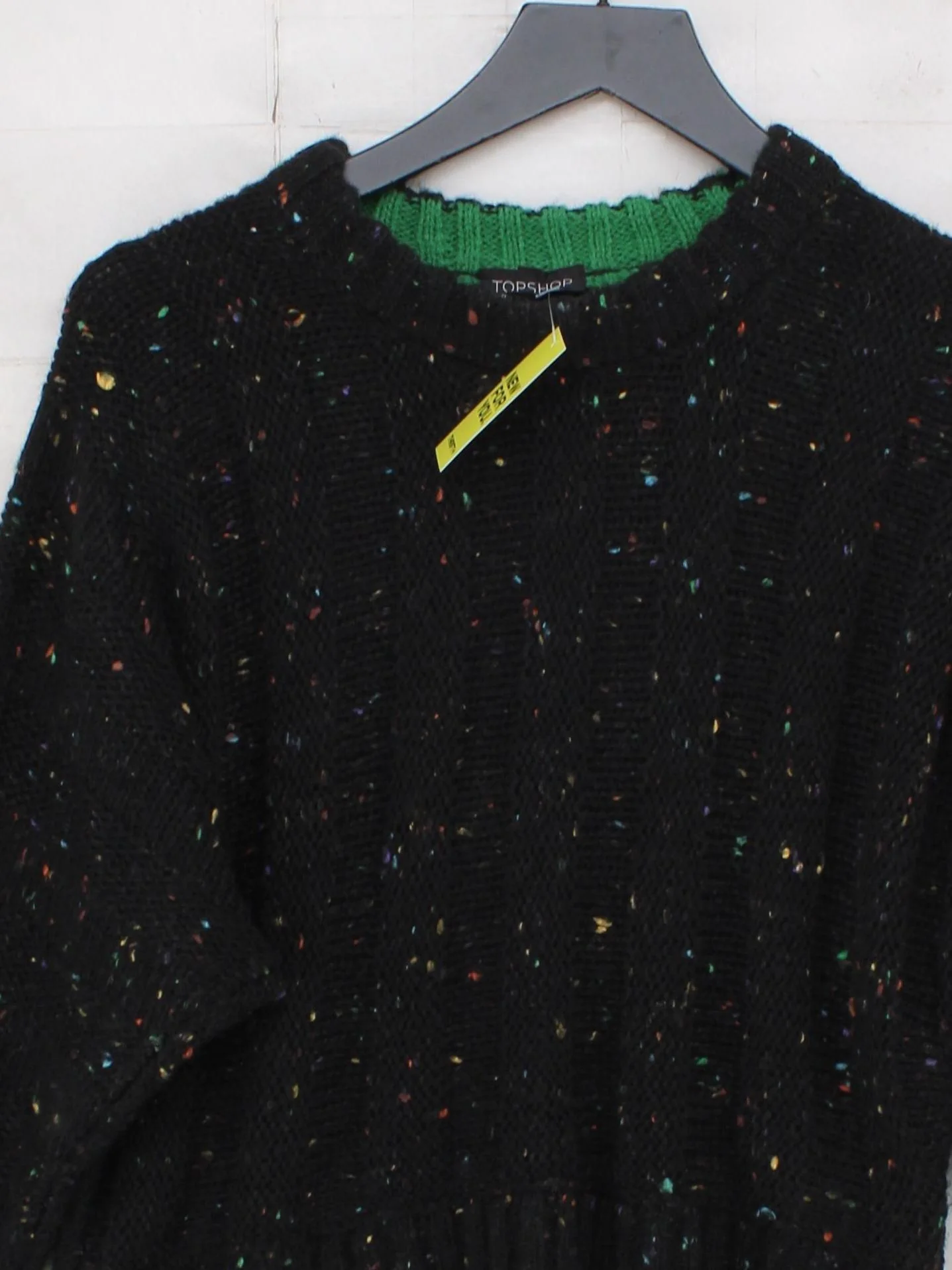 Topshop Women's Jumper UK 10 Black Acrylic with Polyester Crew Neck Pullover - Image 3